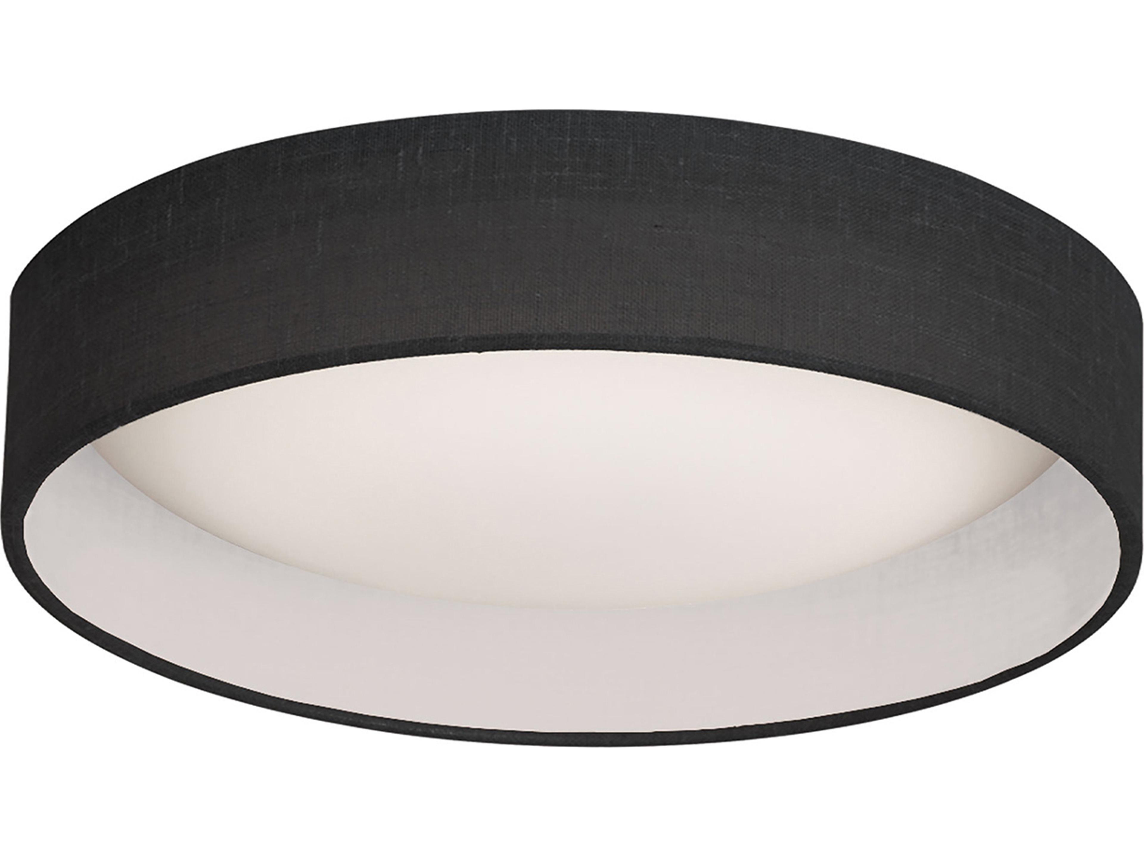 Dainolite Corinne 1-Light Black Drum Flush Mount