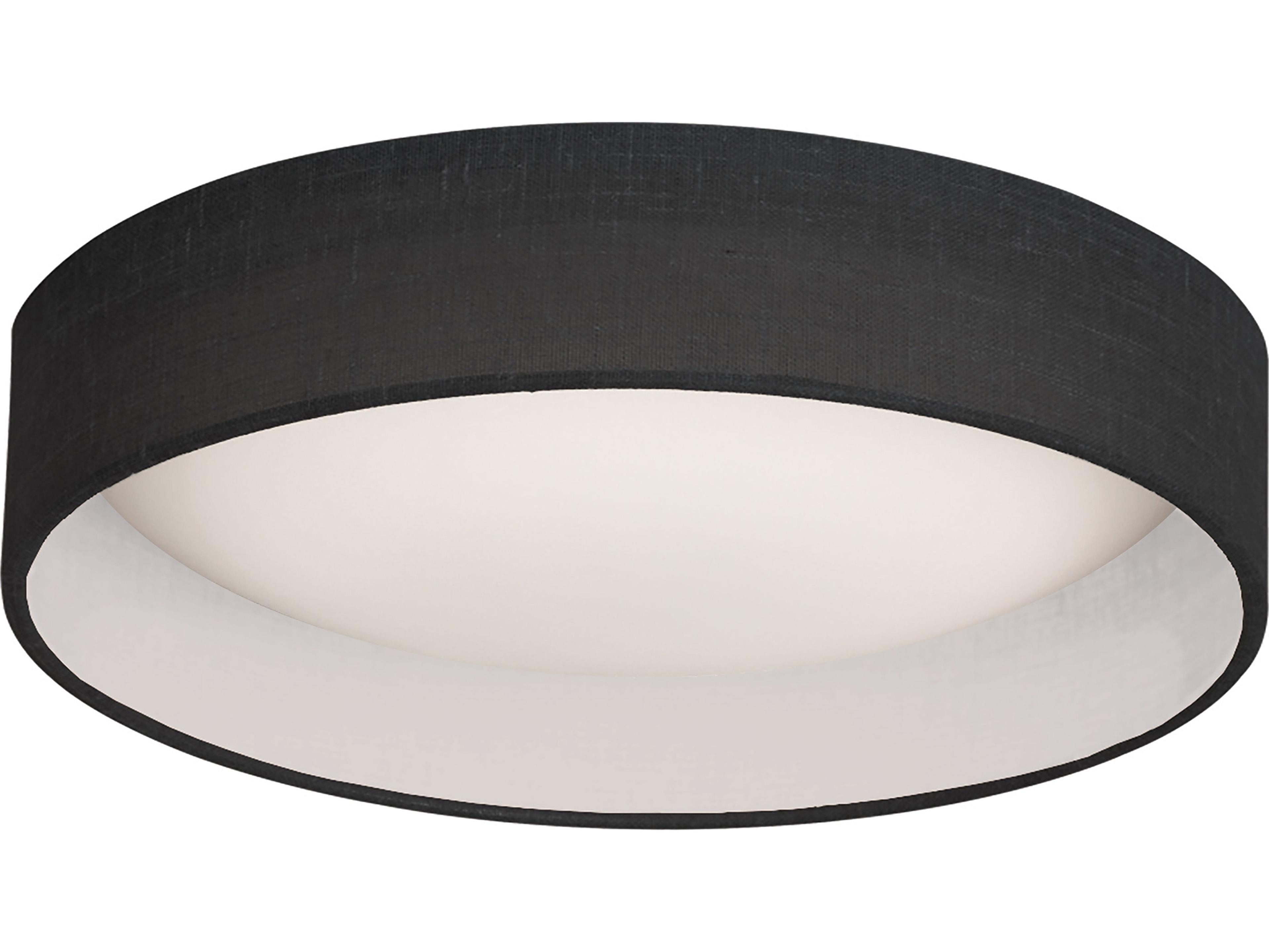 Dainolite Corinne 1-Light Black Drum Flush Mount