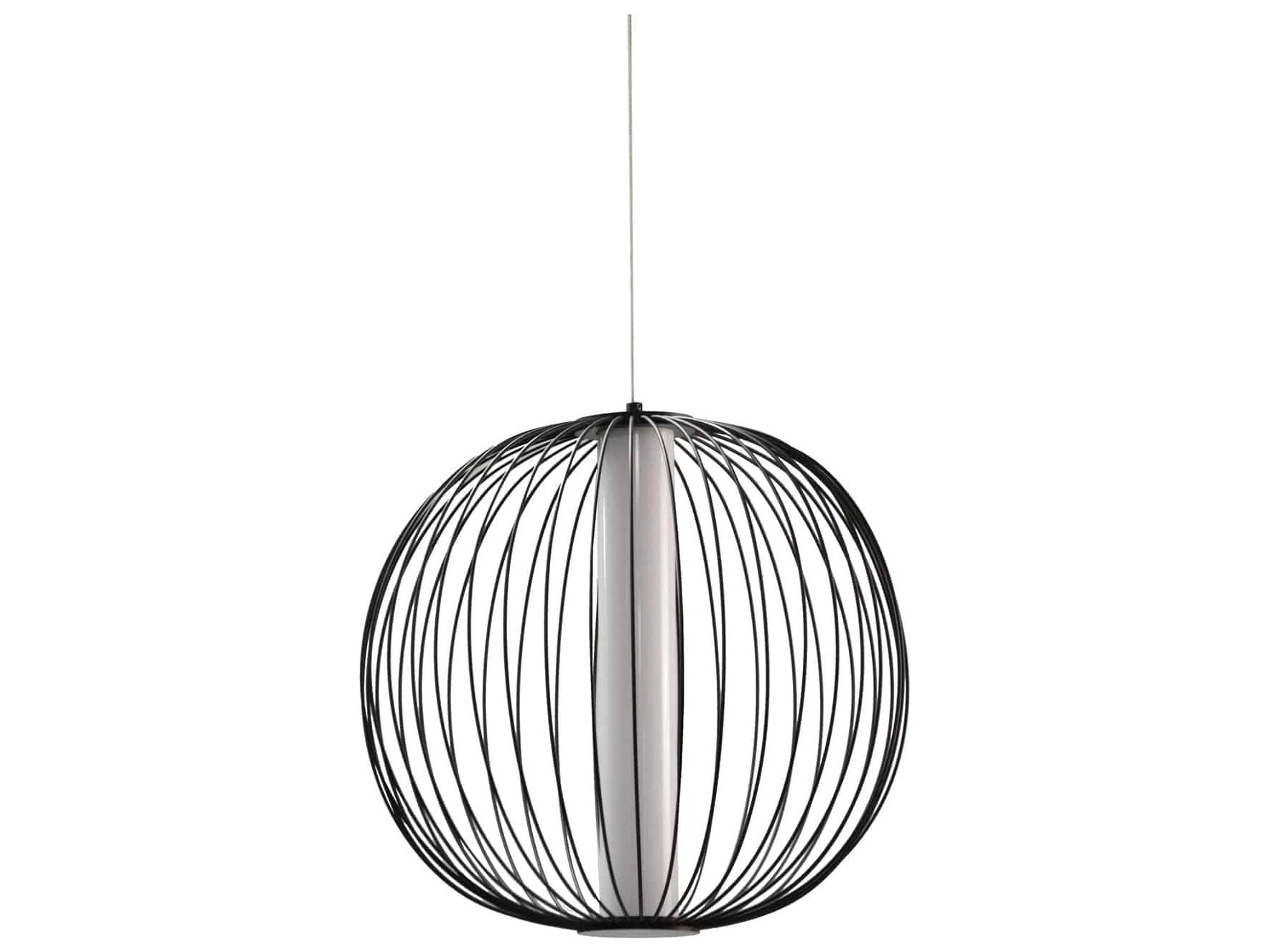 Dainolite Charlotte 4-Light Black White Globe Pendant