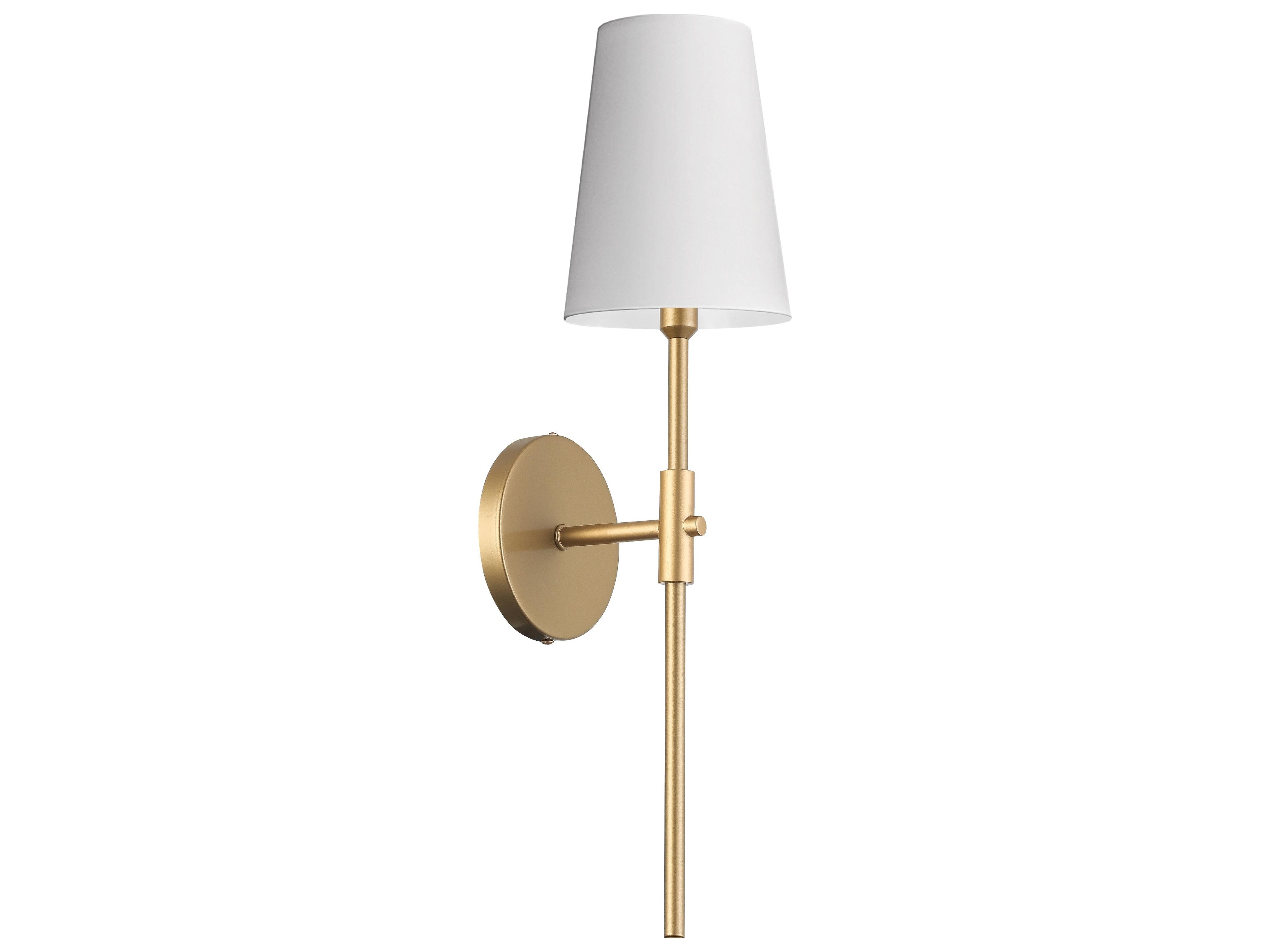 Dainolite Cinthia 1-Light Aged Brass White Wall Sconce