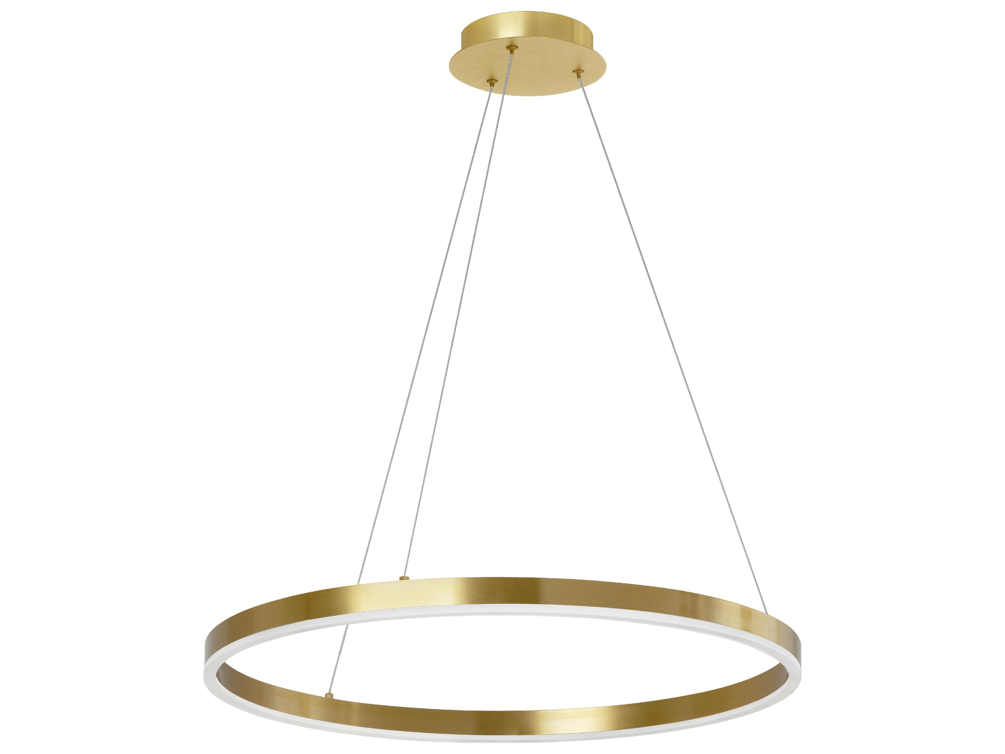 Dainolite Circulo 1-Light Aged Brass Round Pendant