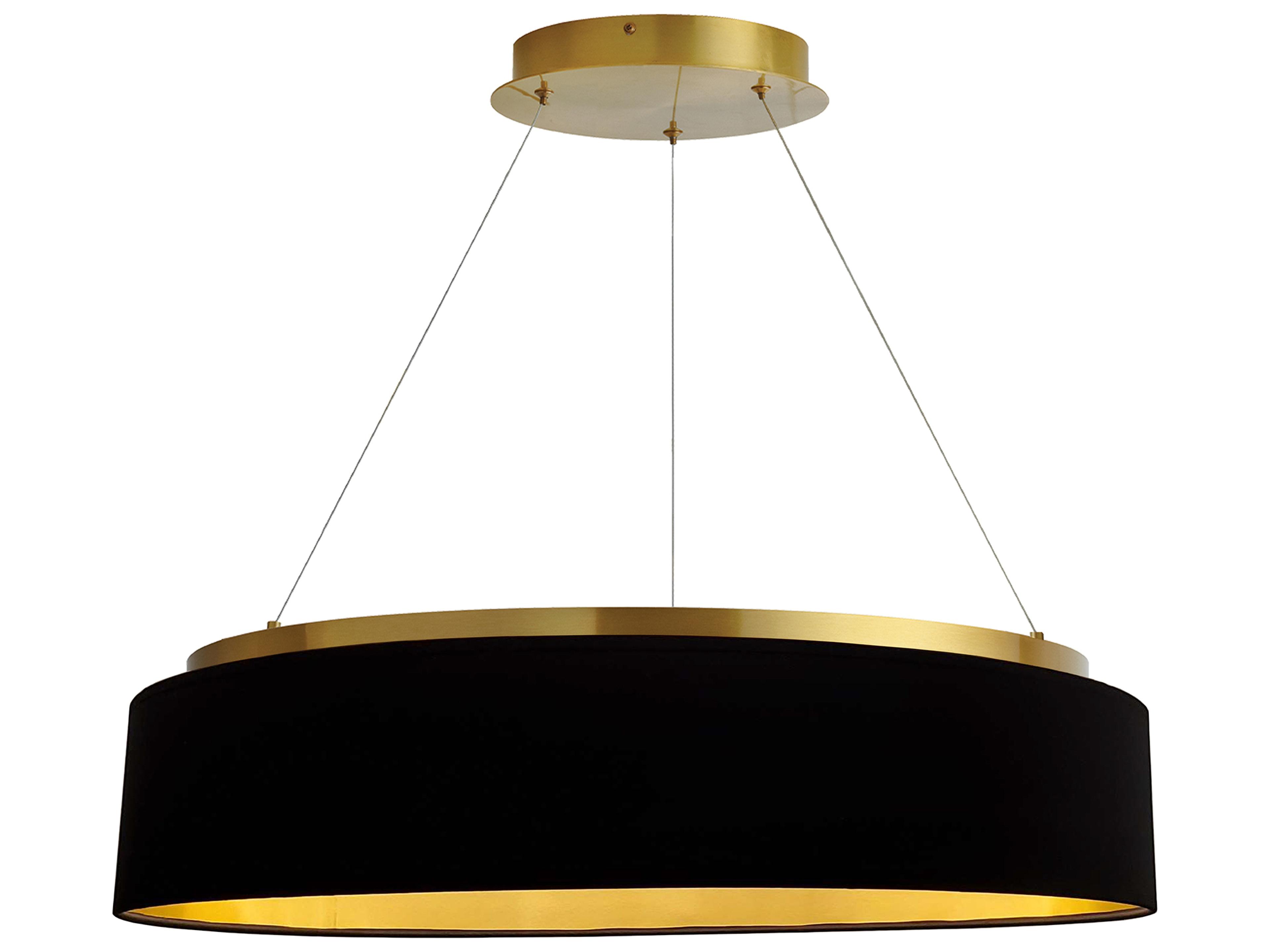 Dainolite Circulo 1-Light Black Gold Aged Brass Round Pendant