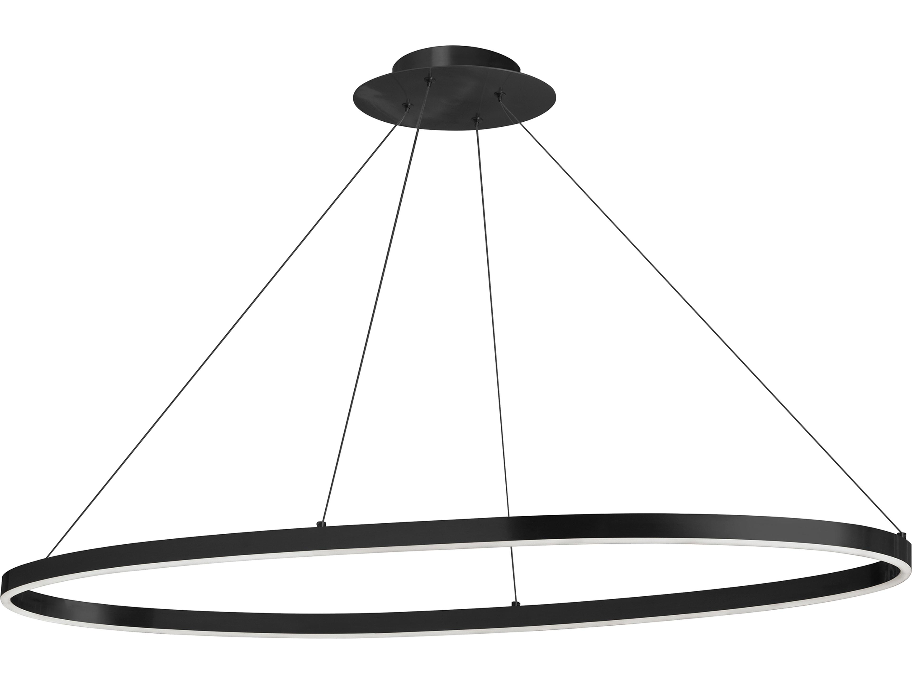 Dainolite Circulo 1-Light Matte Black White Round Island Pendant