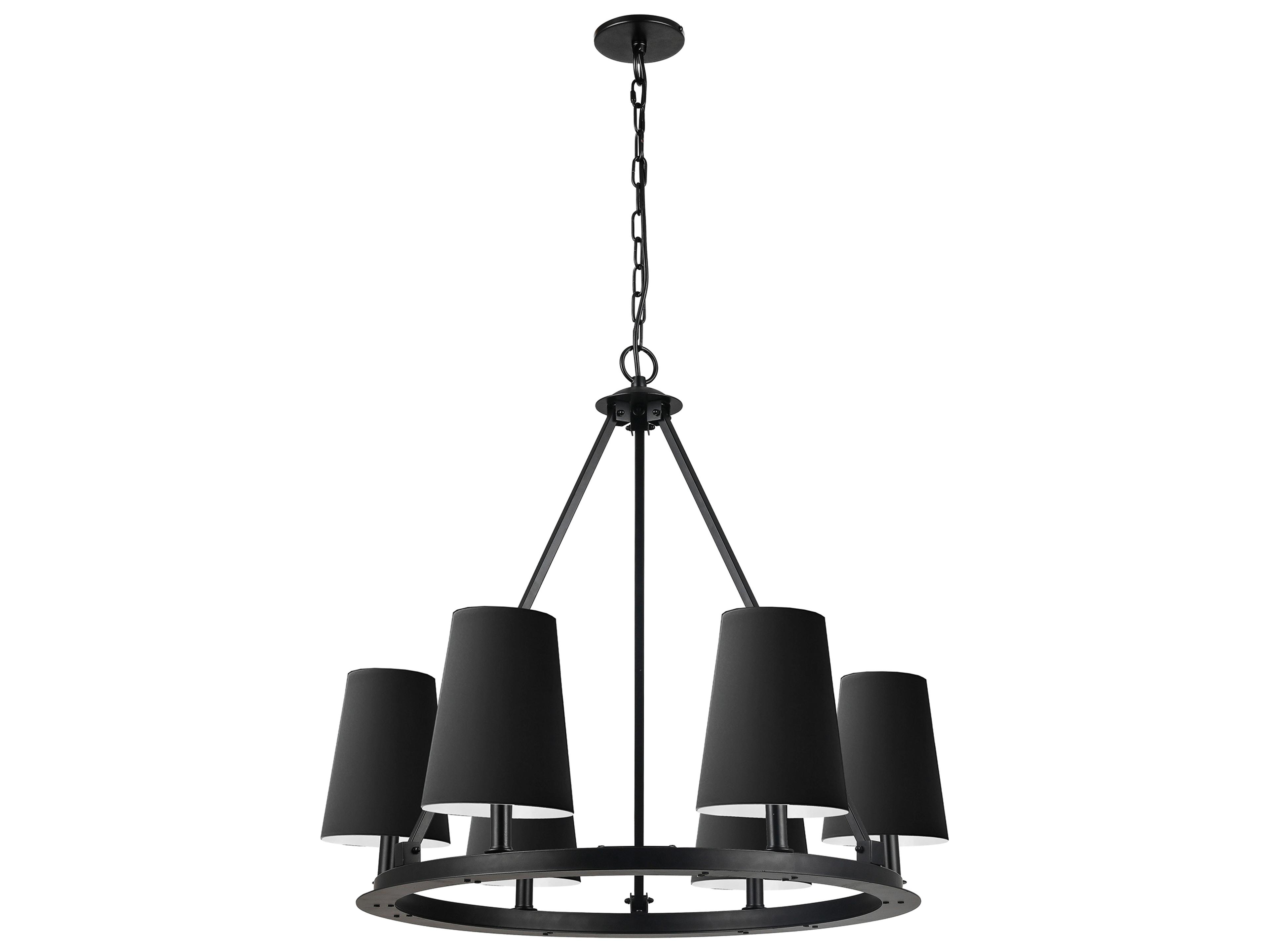 Dainolite Colby 6-Light Matte Black Chandelier