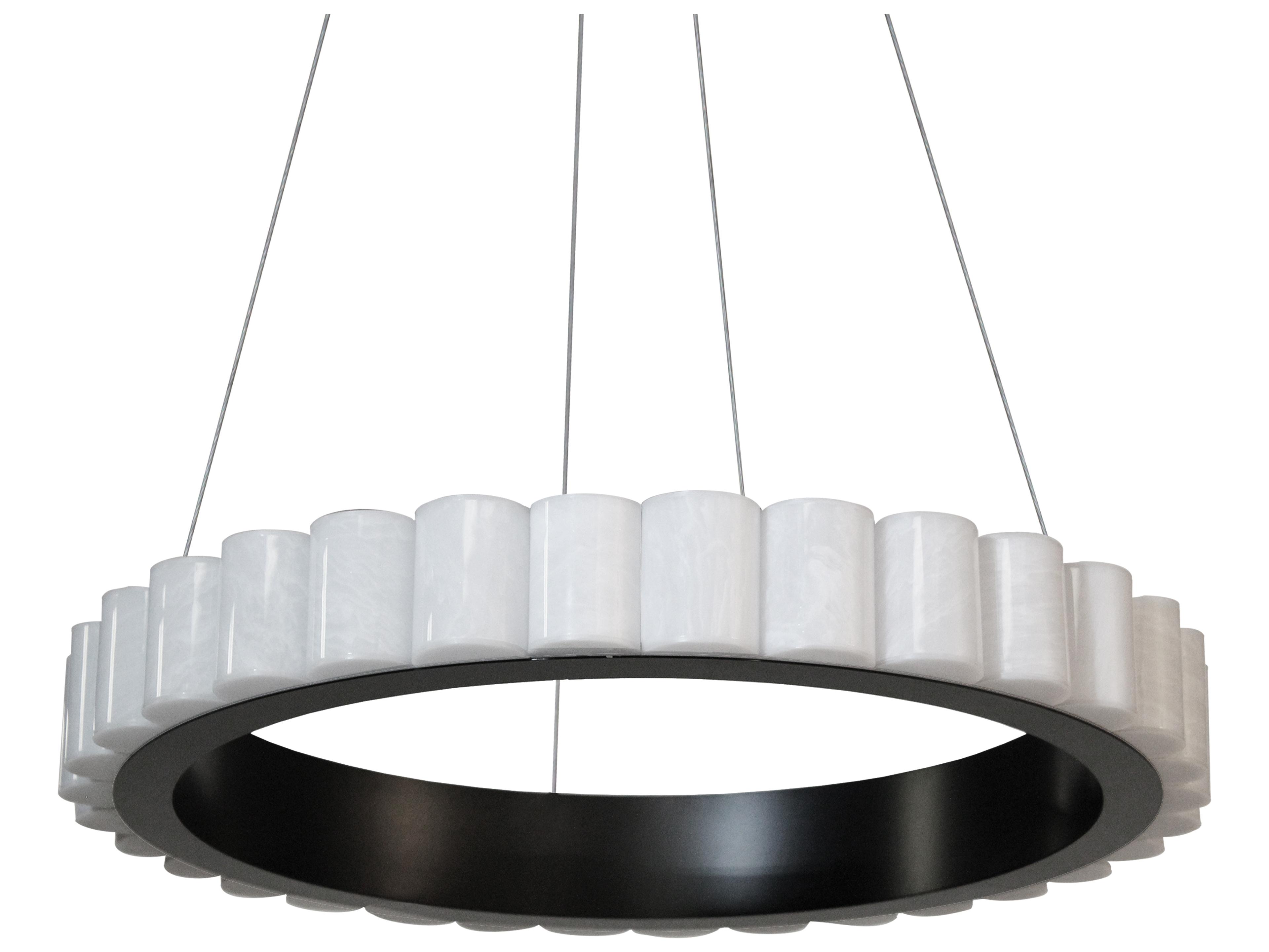 Dainolite Celeste 1-Light Alabaster Matte Black Round Chandelier