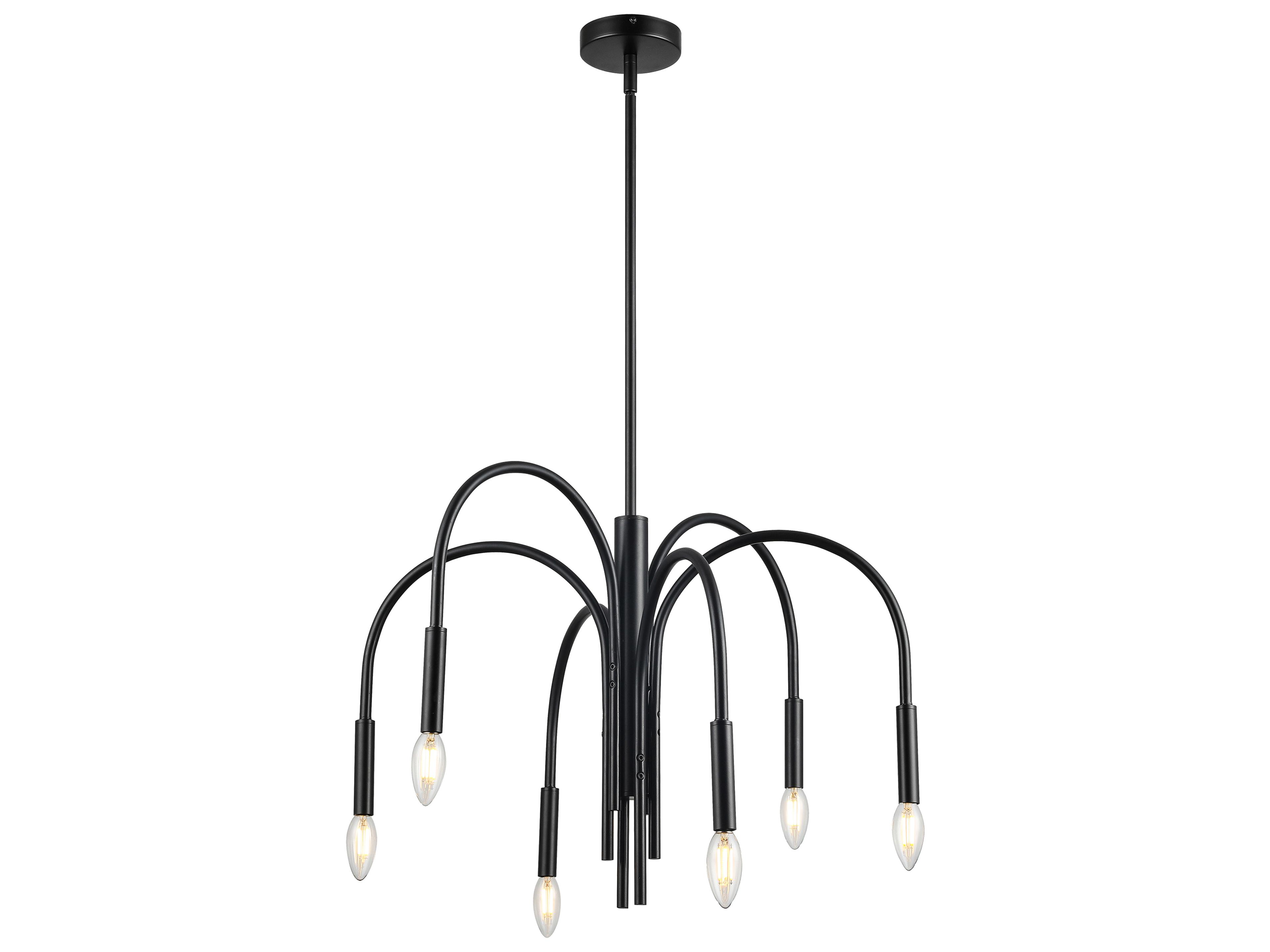 Dainolite Callway 6-Light Matte Black Chandelier