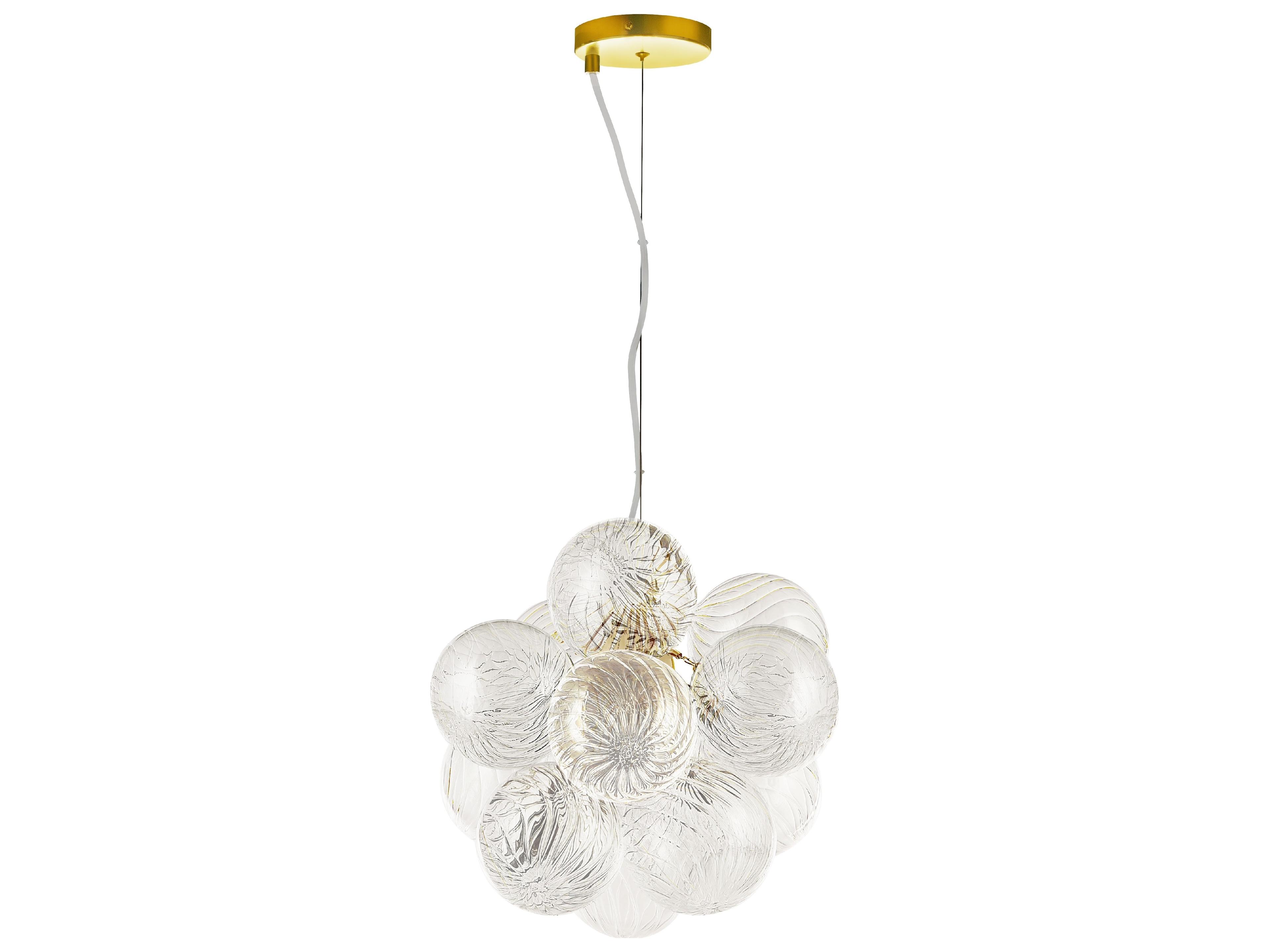 Dainolite Charlize 3-Light Aged Brass Globe Pendant