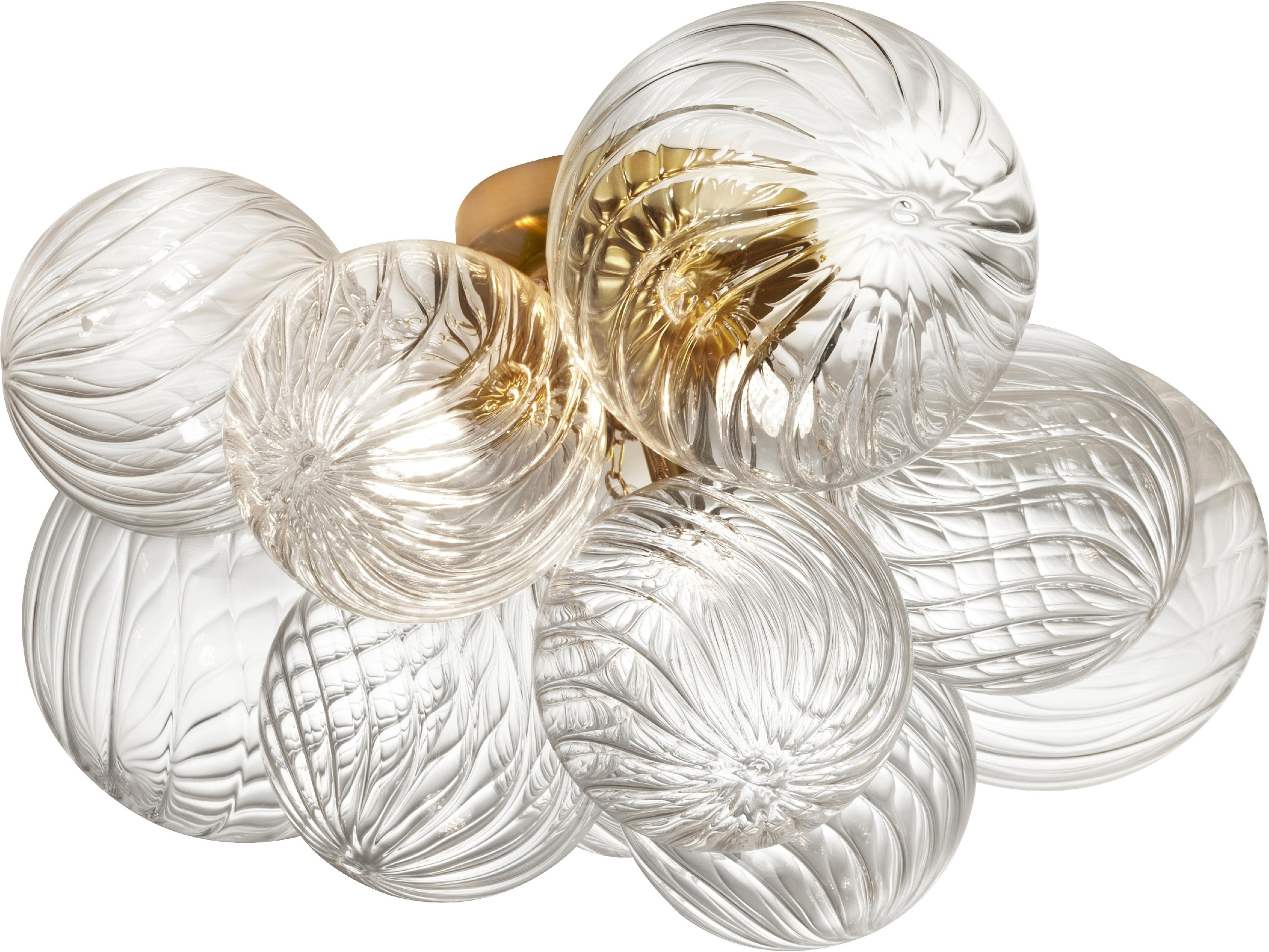 Dainolite Charlize 3-Light Aged Brass Globe Flush Mount