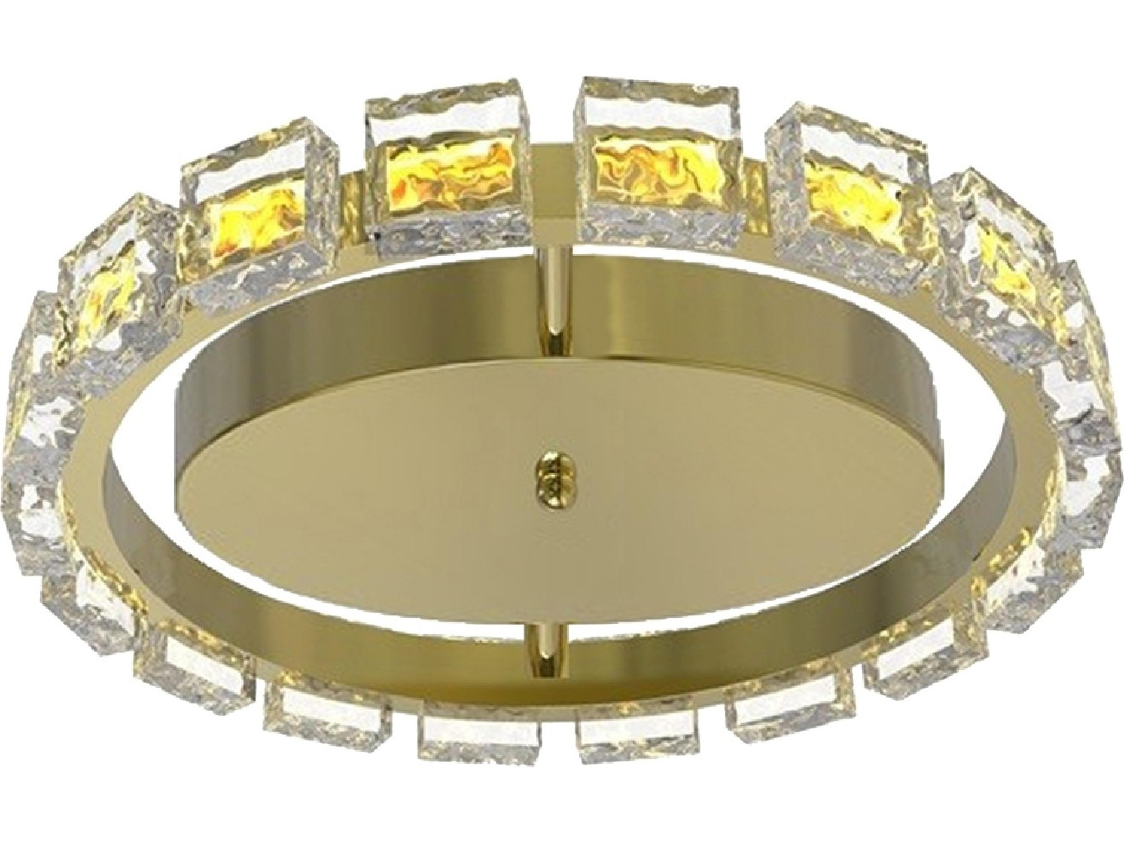 Dainolite Camila 1-Light Aged Brass Round Flush Mount
