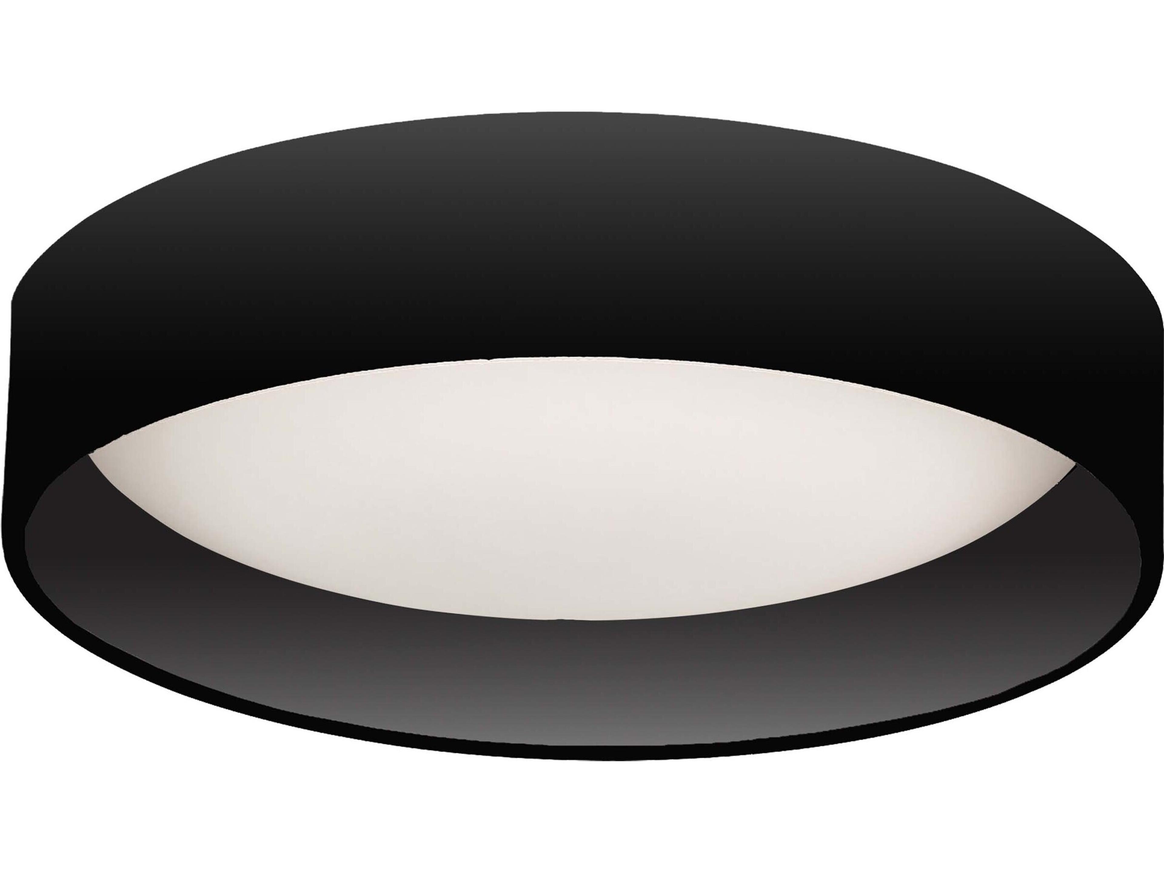 Dainolite Carmen 1-Light Matte Black Round Flush Mount
