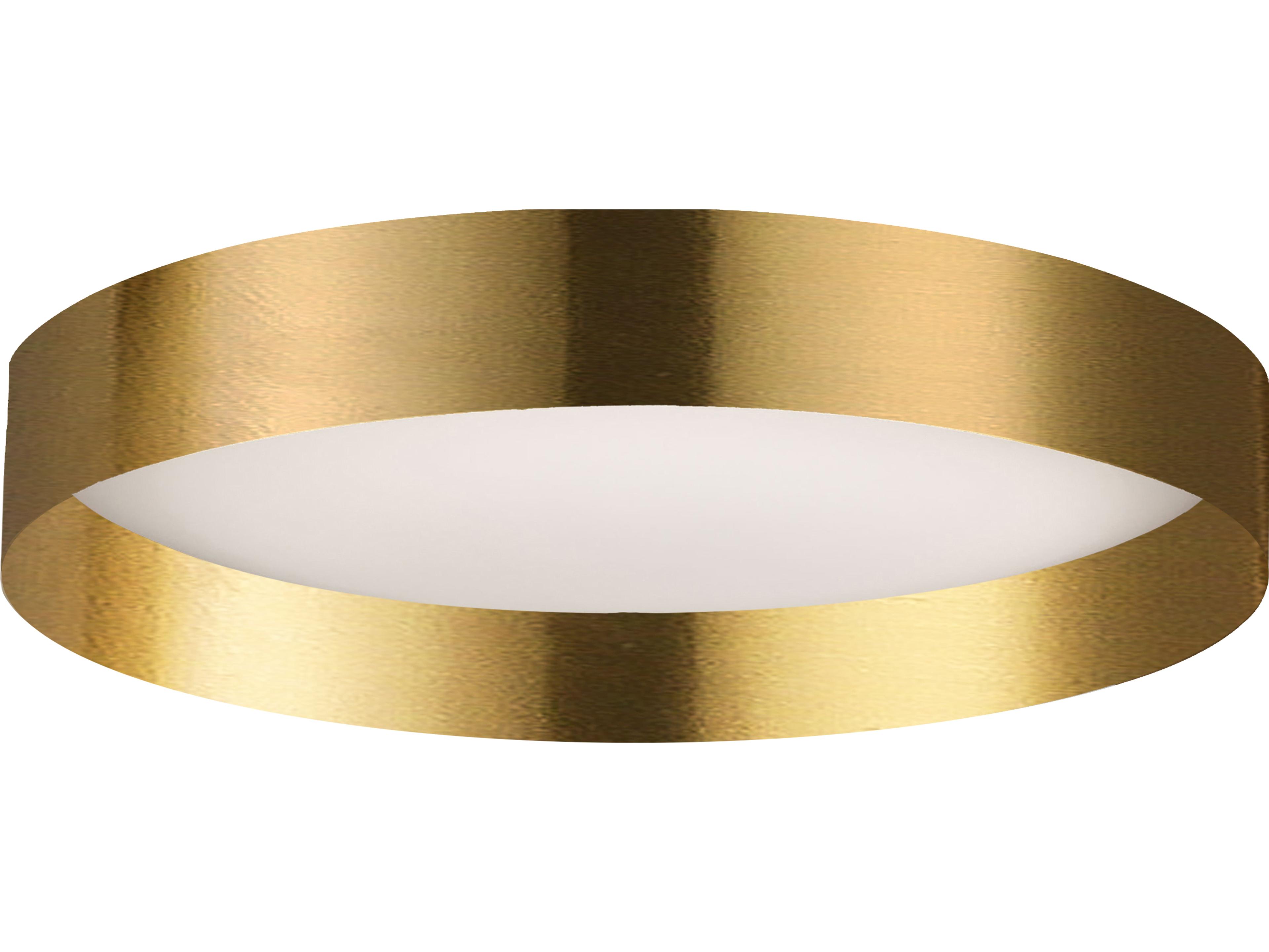 Dainolite Carmen 1-Light Aged Brass Round Flush Mount
