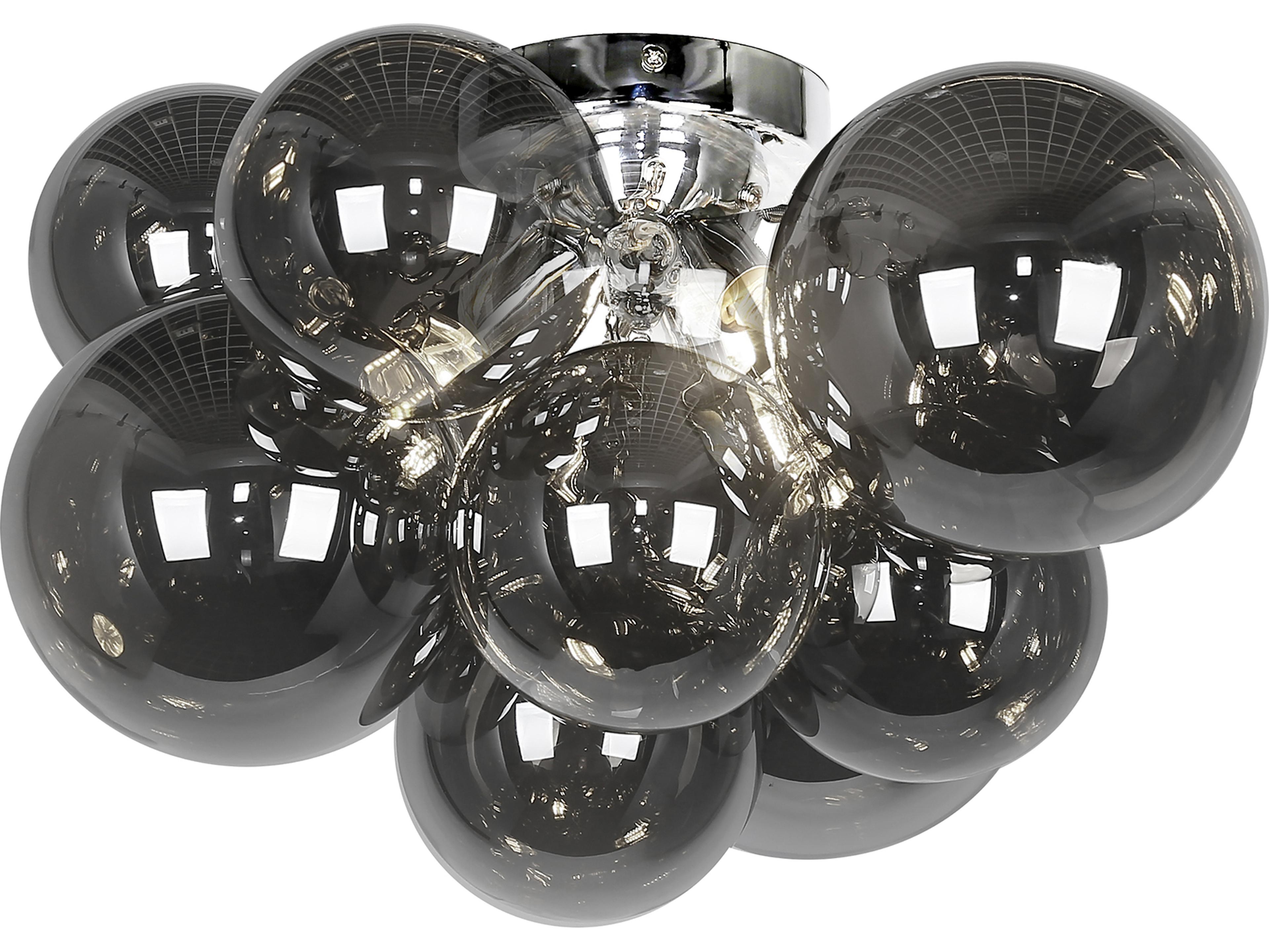 Dainolite Comet 3-Light Polished Chrome Globe Flush Mount