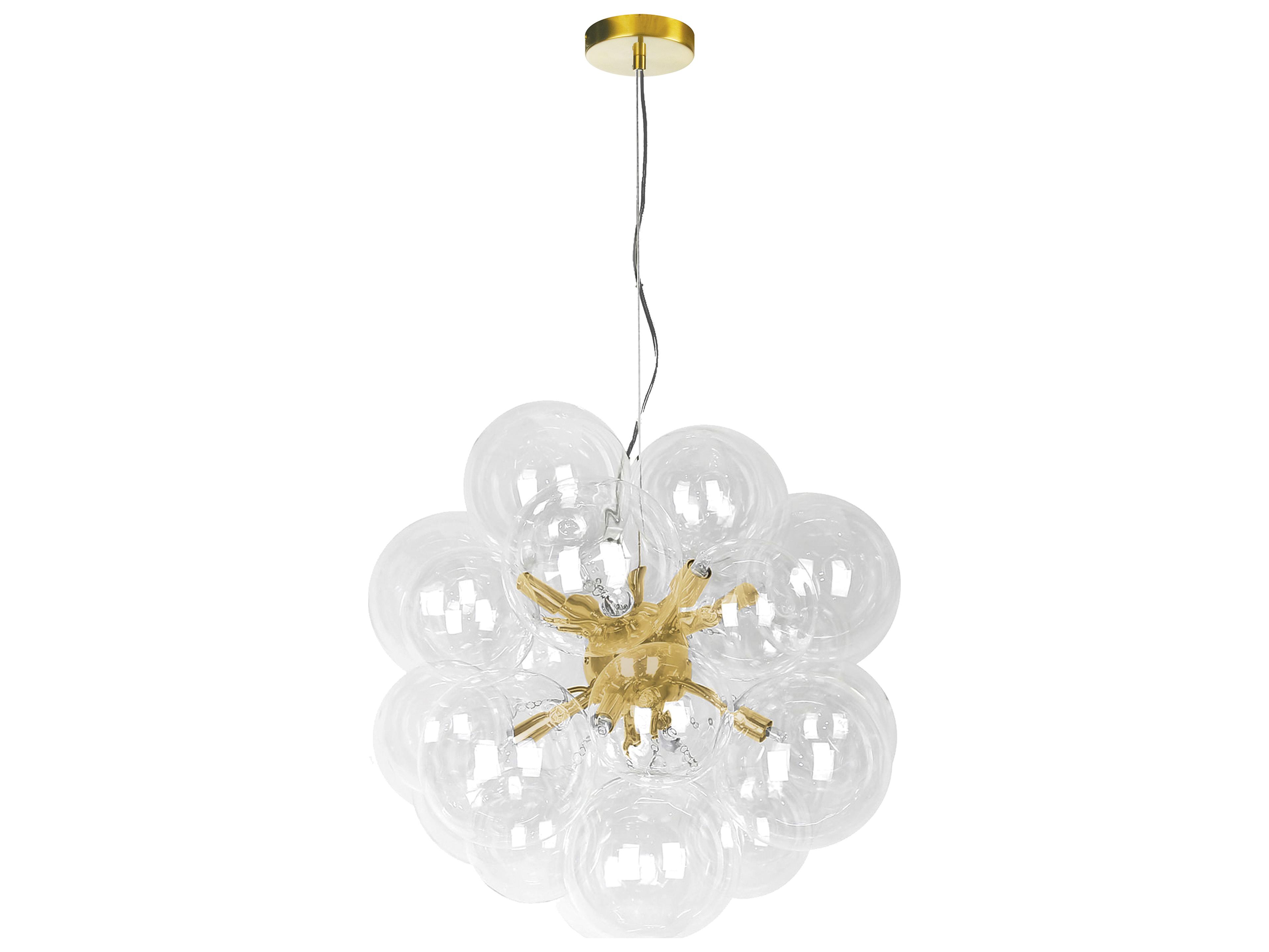 Dainolite Comet 6-Light Aged Brass Globe Sputnik Chandelier