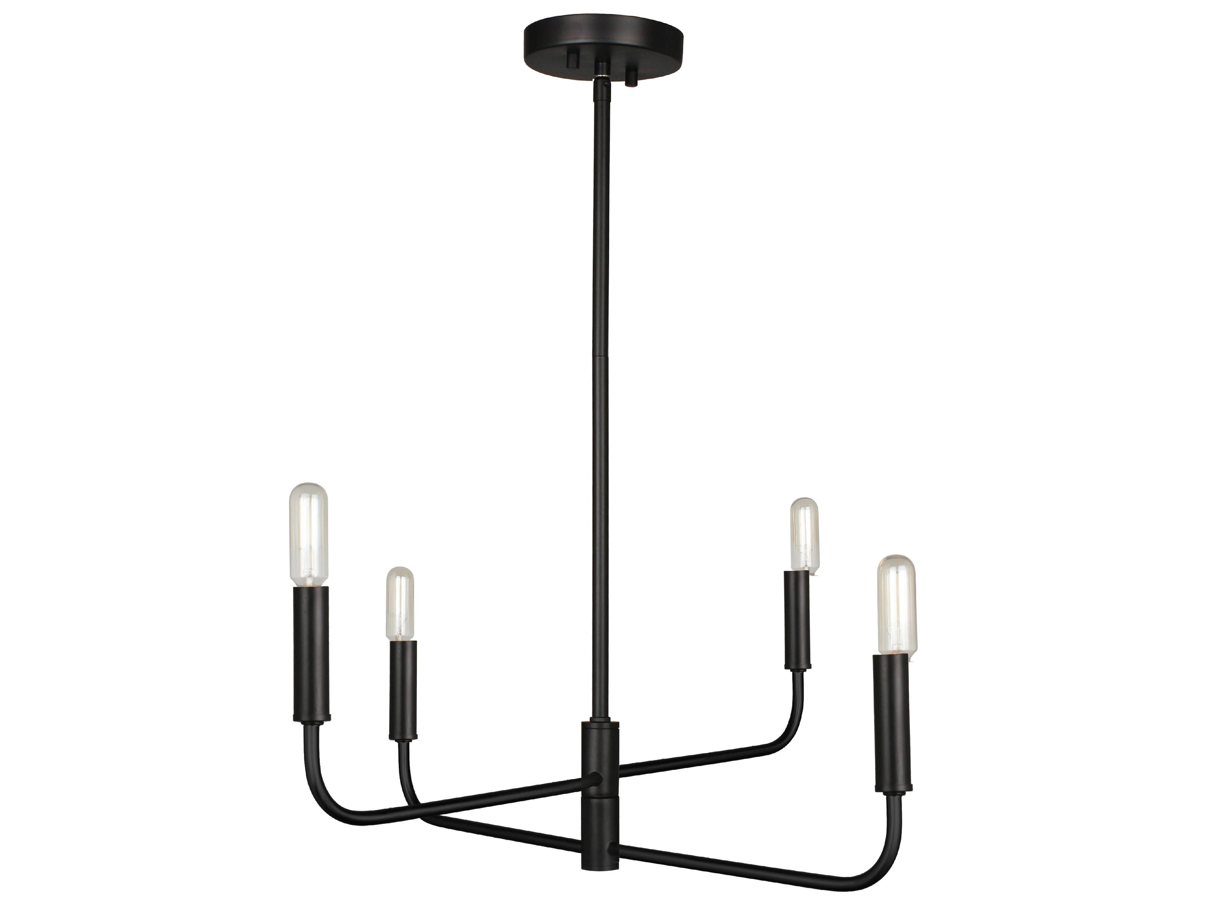 Dainolite Catalina 4-Light Matte Black Chandelier