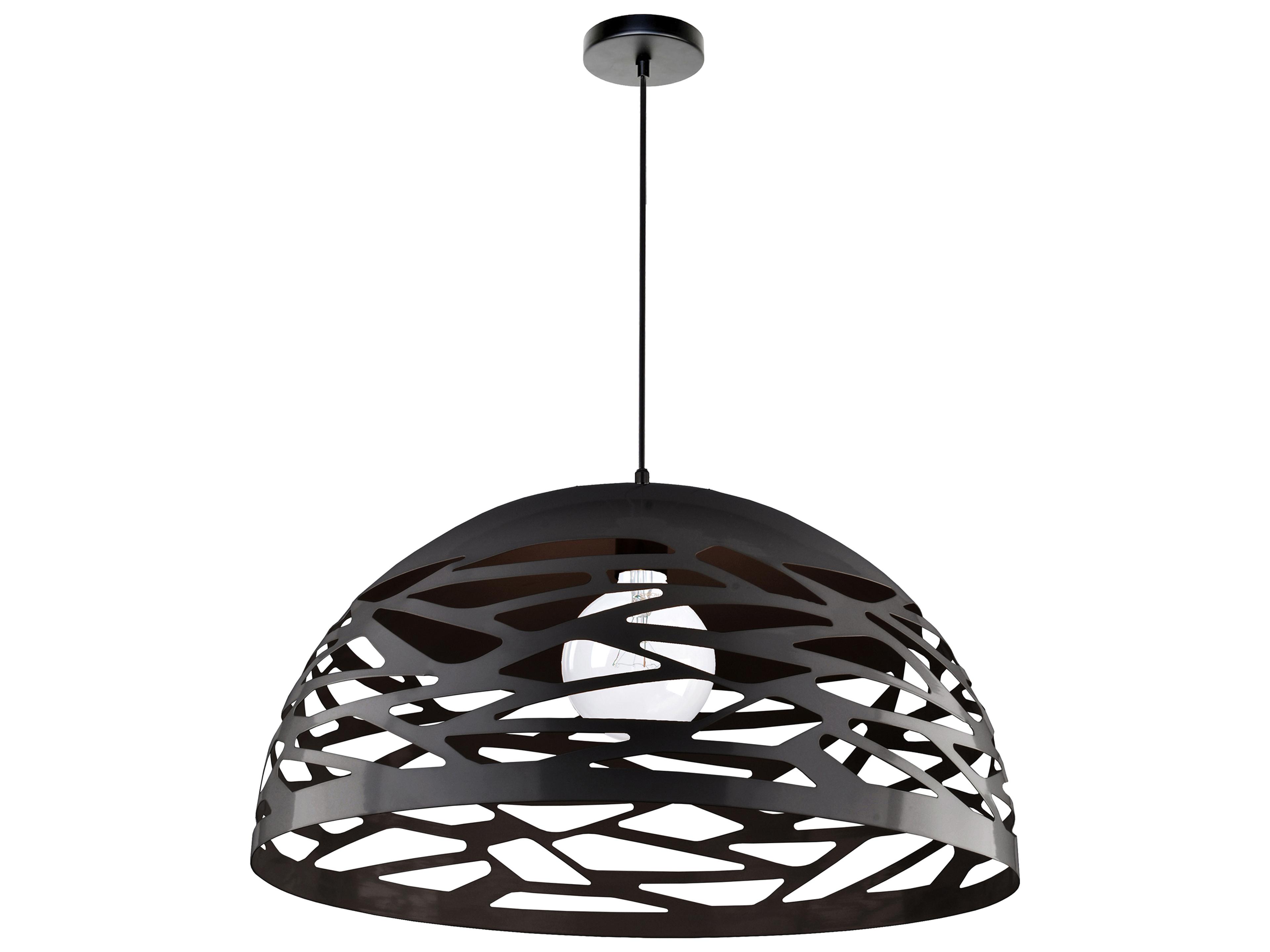 Dainolite Coral 1-Light Matte Black Dome Pendant