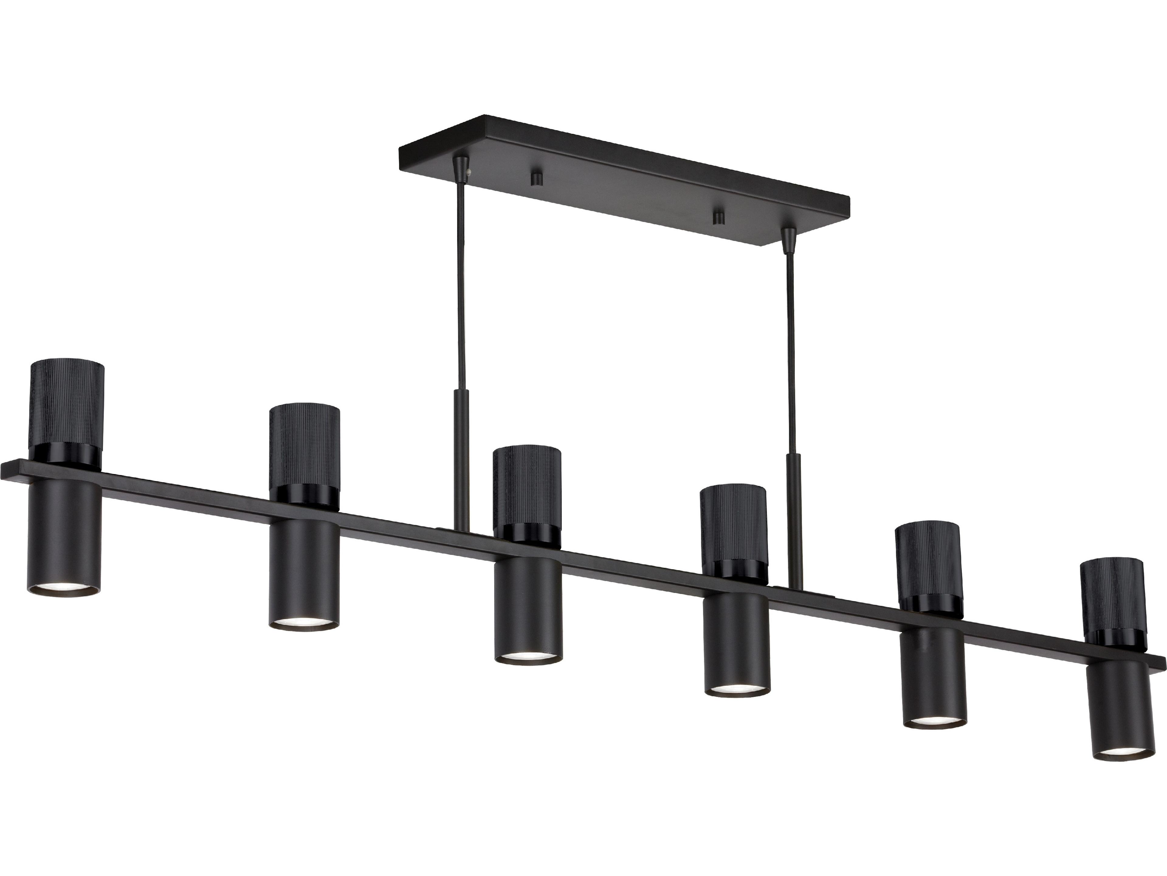 Dainolite Cerelia 12-Light Matte Black Cylinder Island Pendant