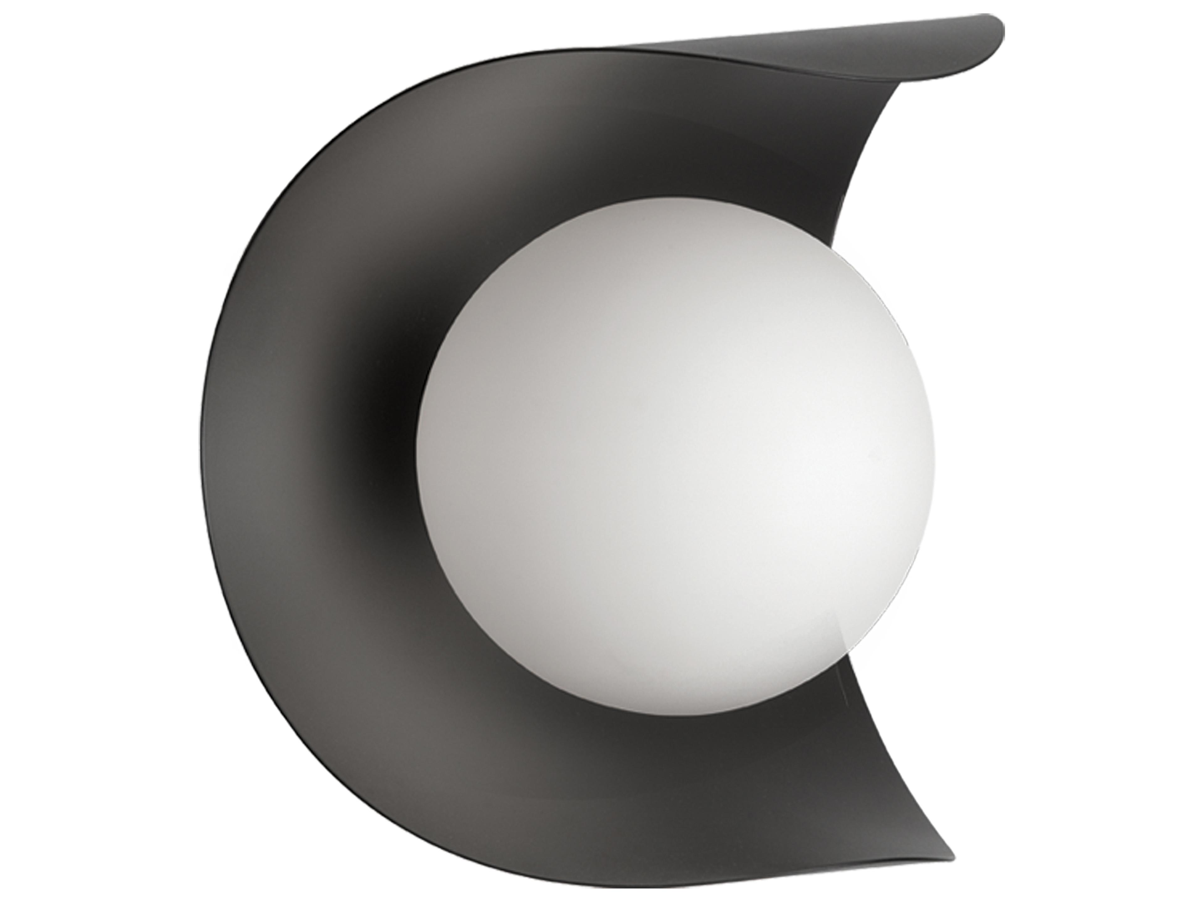 Dainolite Crescent 1-Light Matte Black Wall Sconce