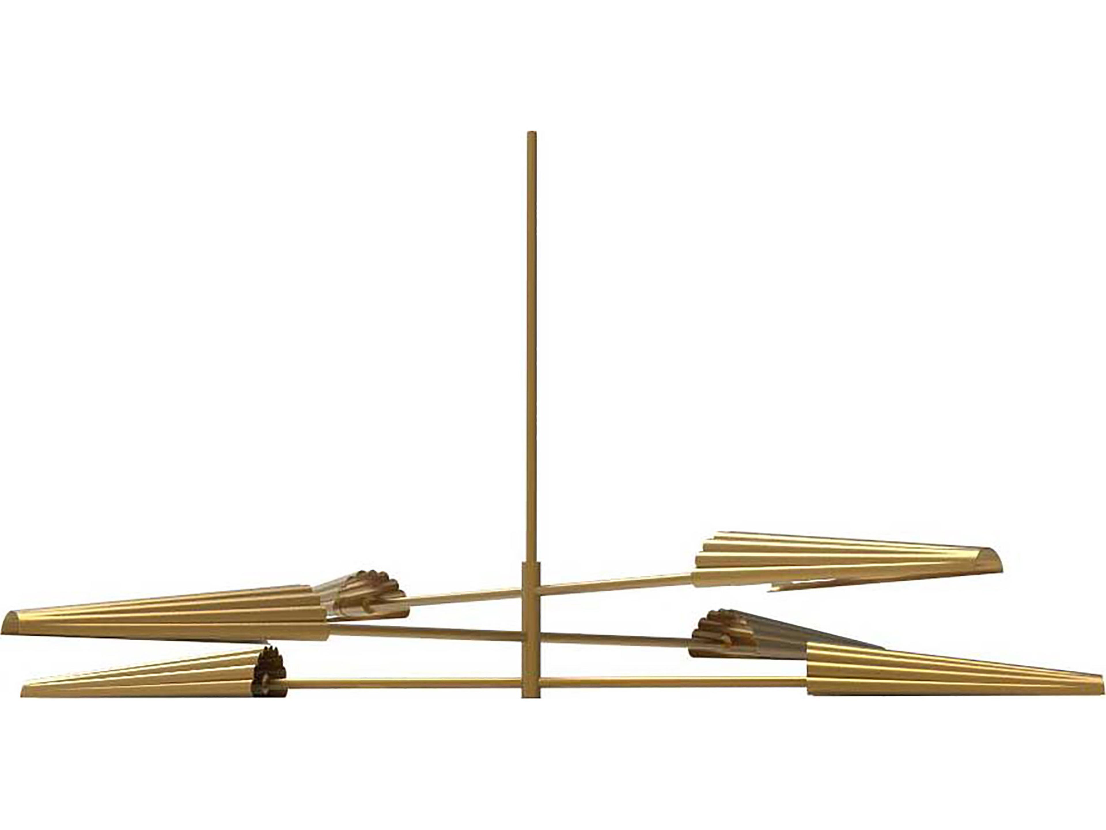 Dainolite Cassie 6-Light Aged Brass Linear Tiered Chandelier