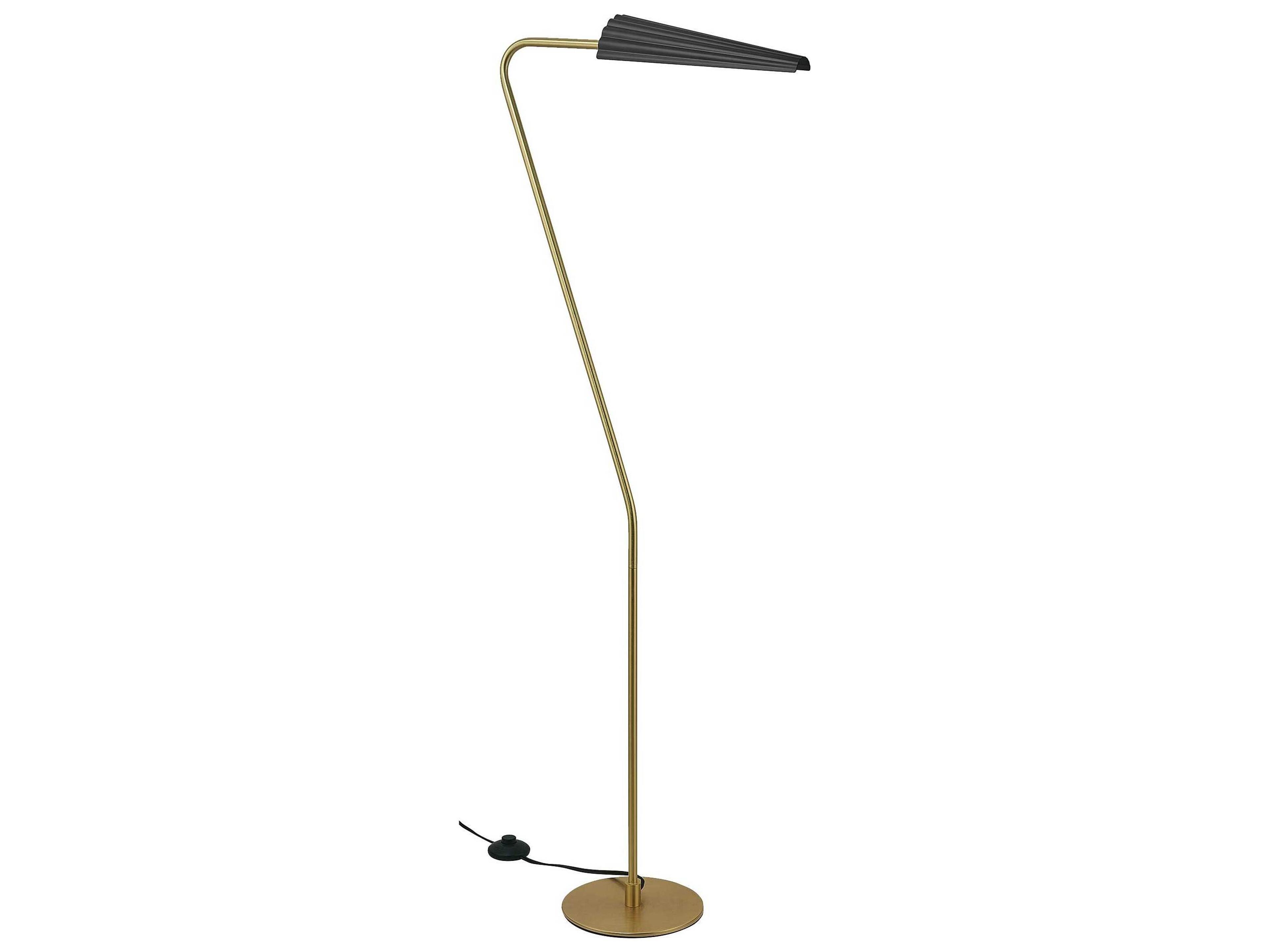 Dainolite Cassie Aged Brass Matte Black Floor Lamp