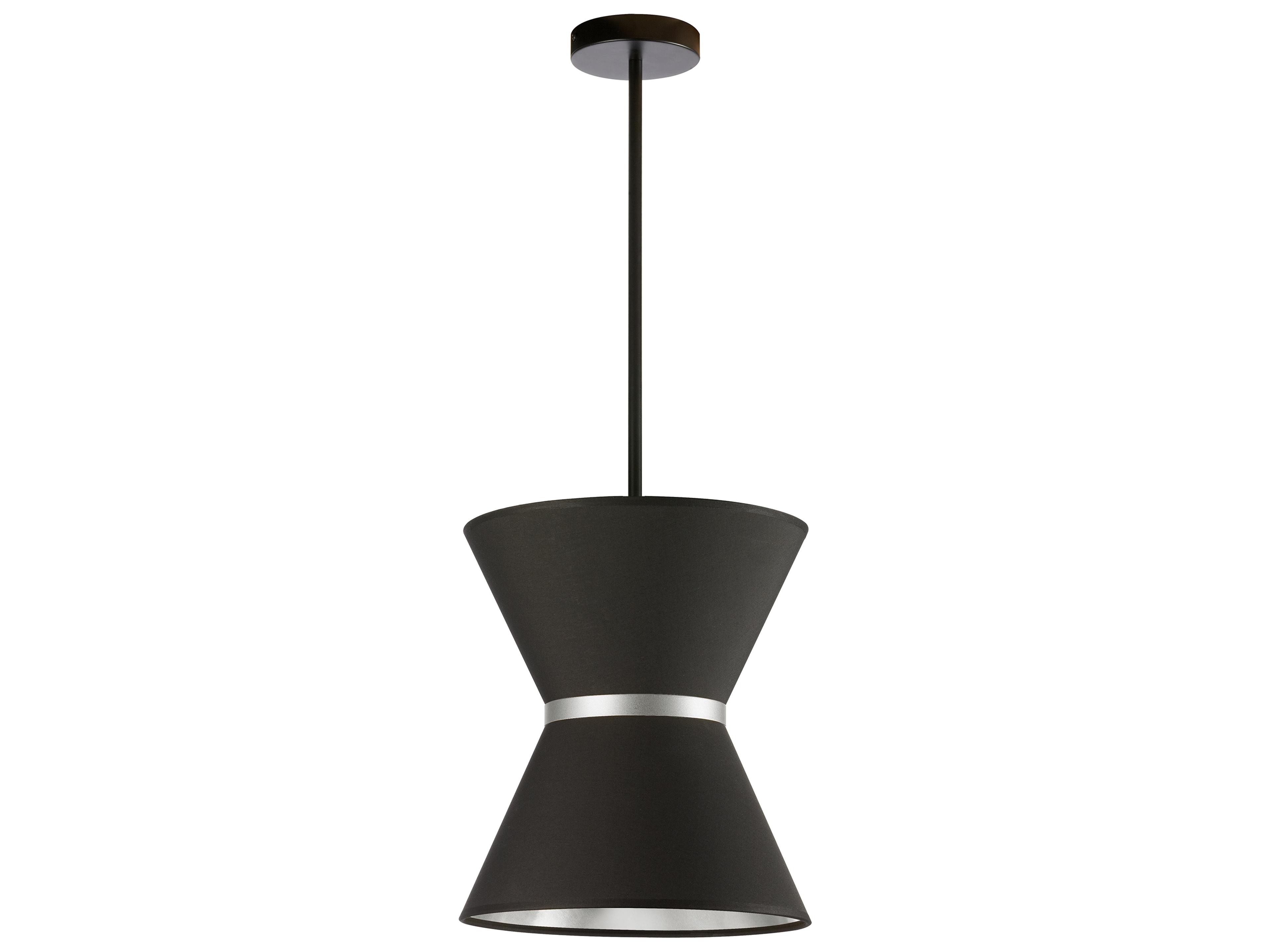 Dainolite Caterine 1-Light Matte Black Silver Mini Pendant