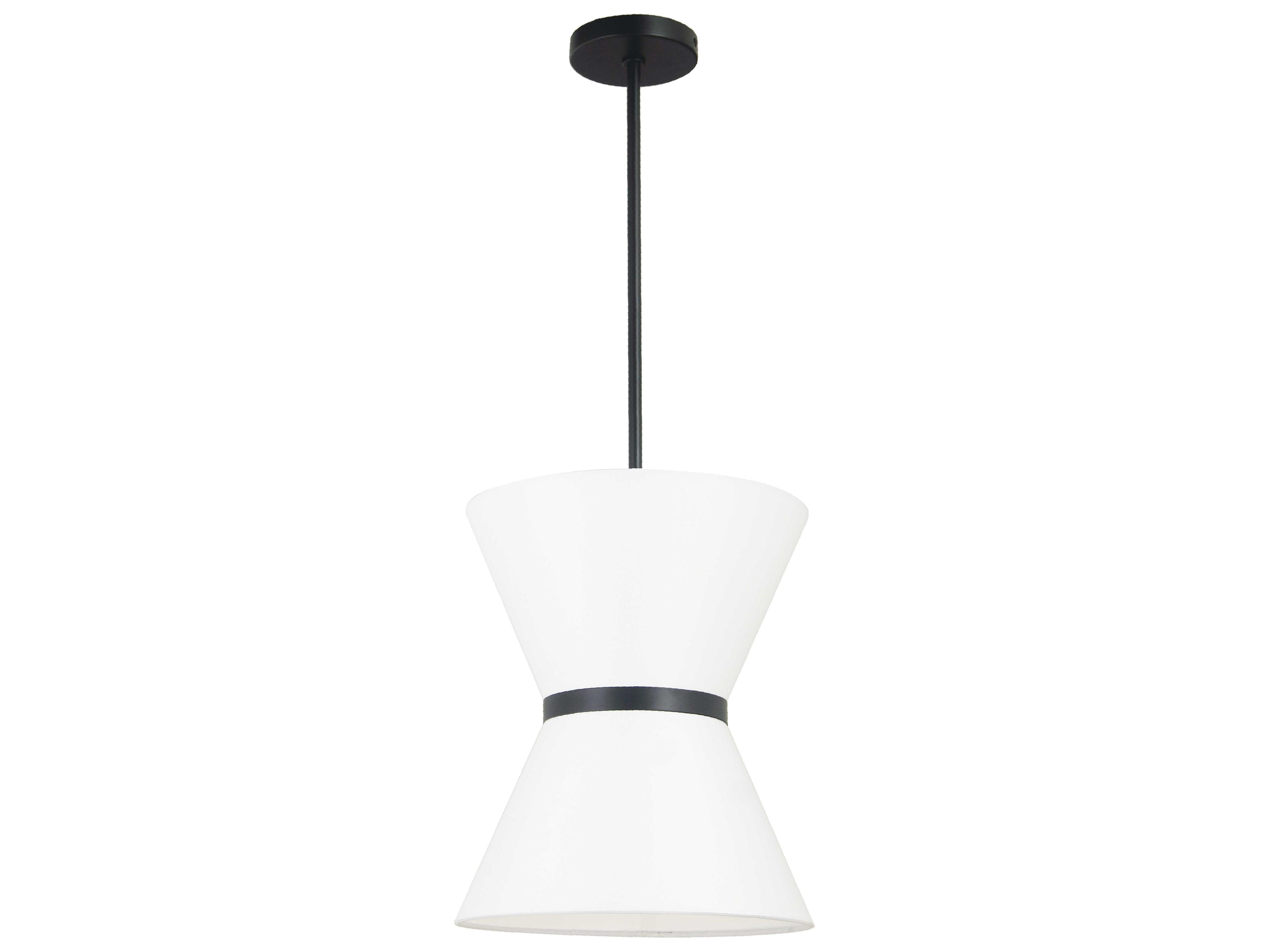 Dainolite Caterine 1-Light Matte Black White Mini Pendant