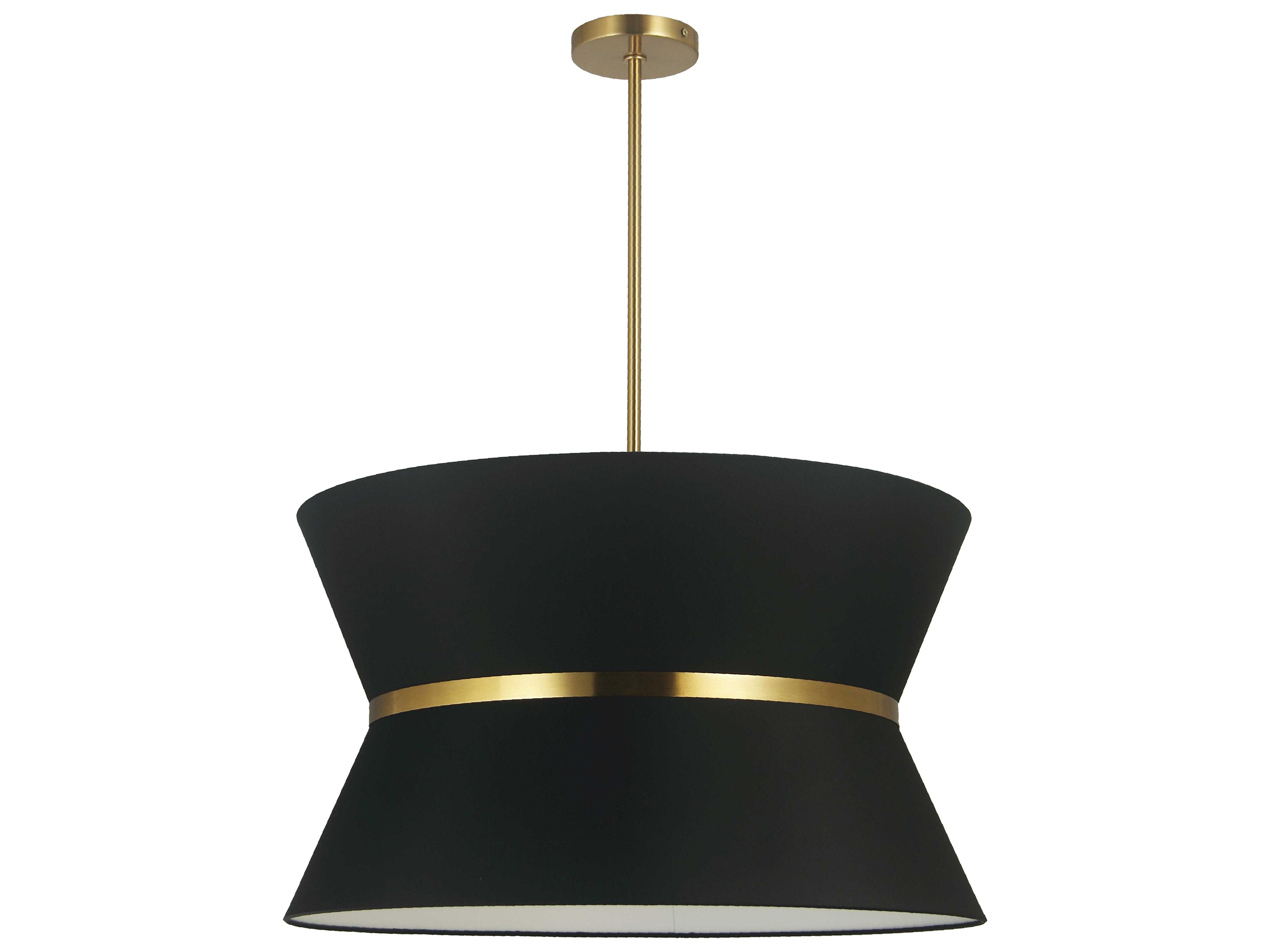 Dainolite Caterine 4-Light Black Aged Brass Gold Pendant