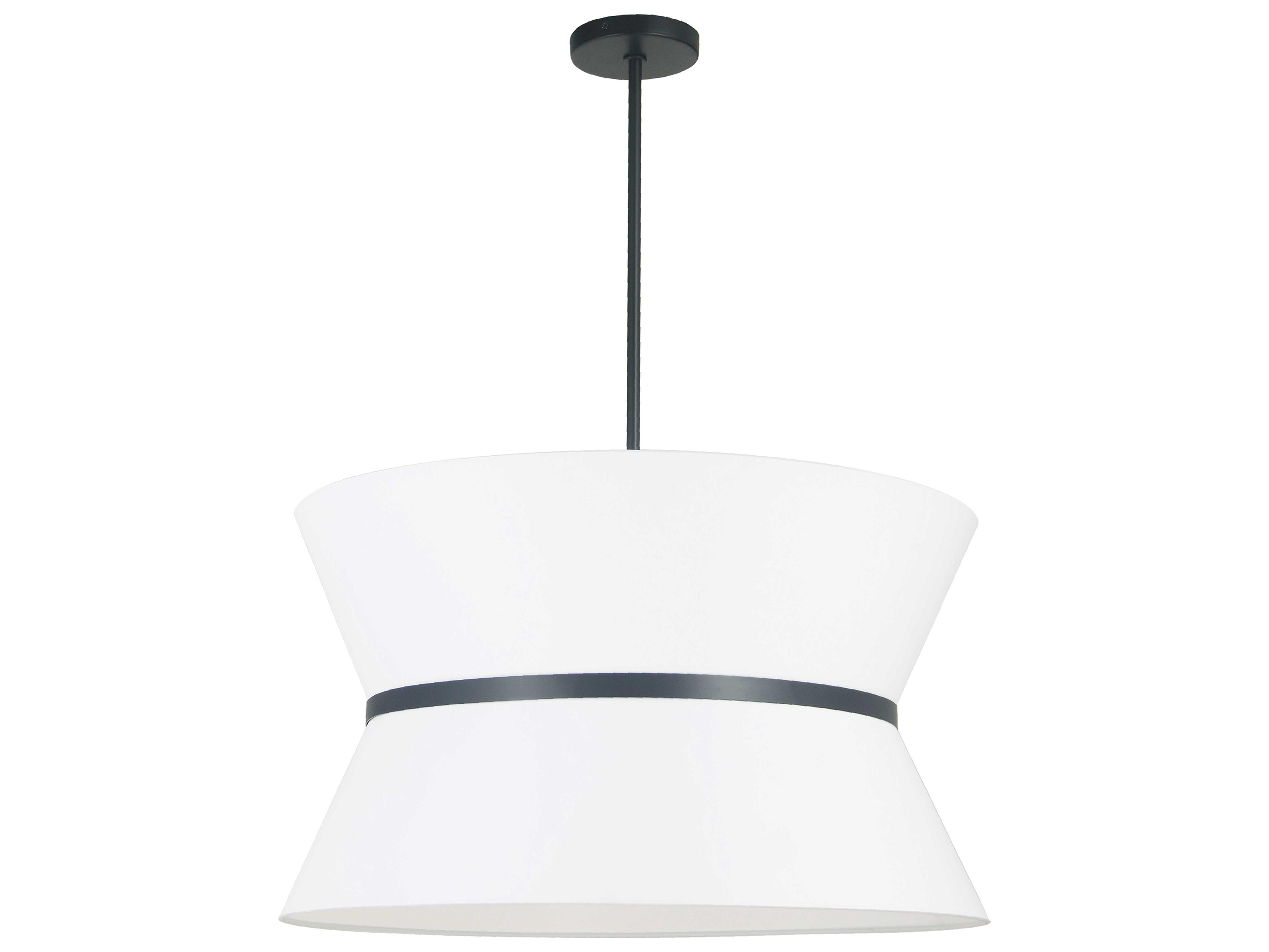 Dainolite Caterine 4-Light Matte Black White Pendant