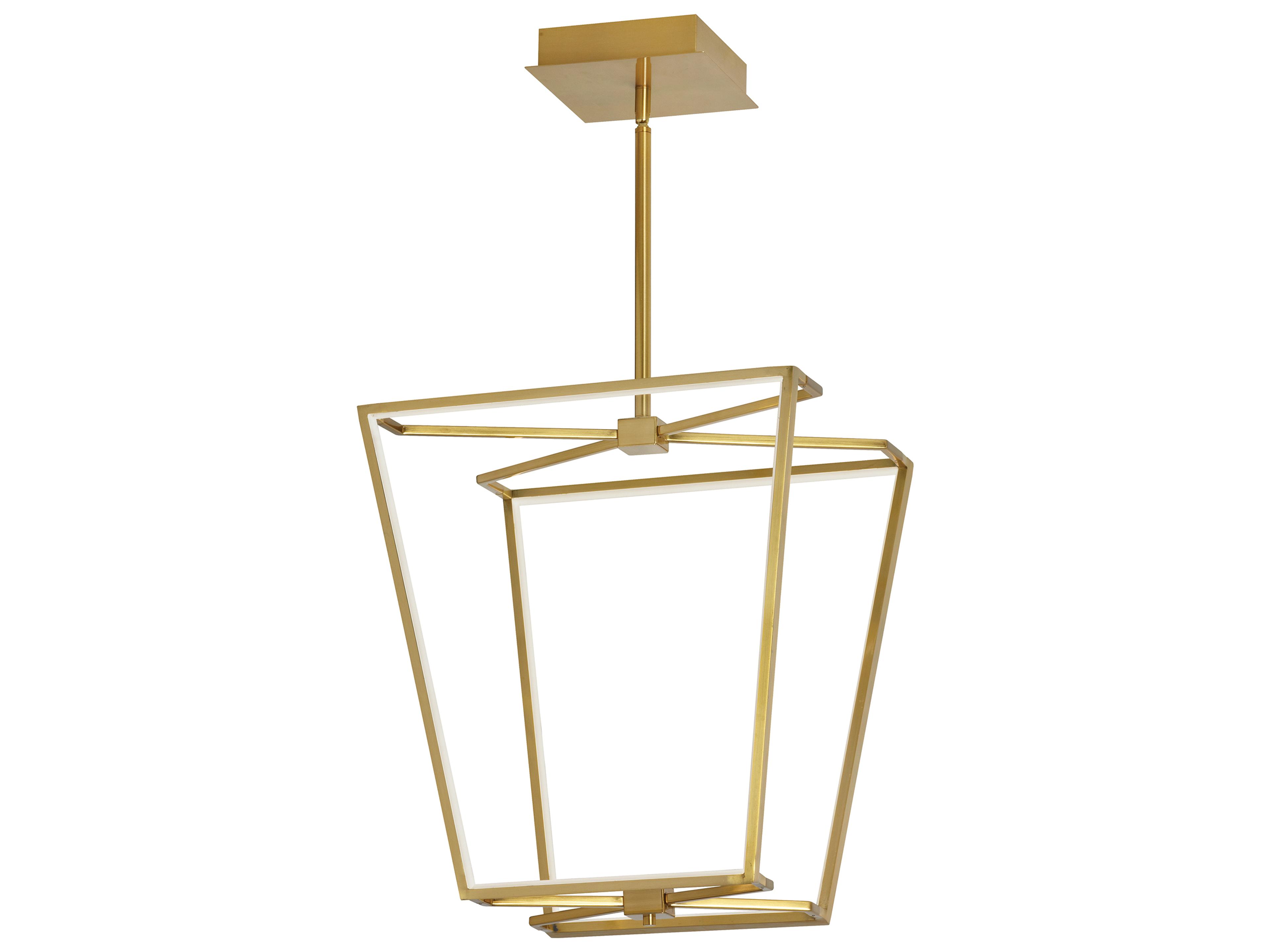 Dainolite Curant 1-Light Aged Brass White Geometric Chandelier