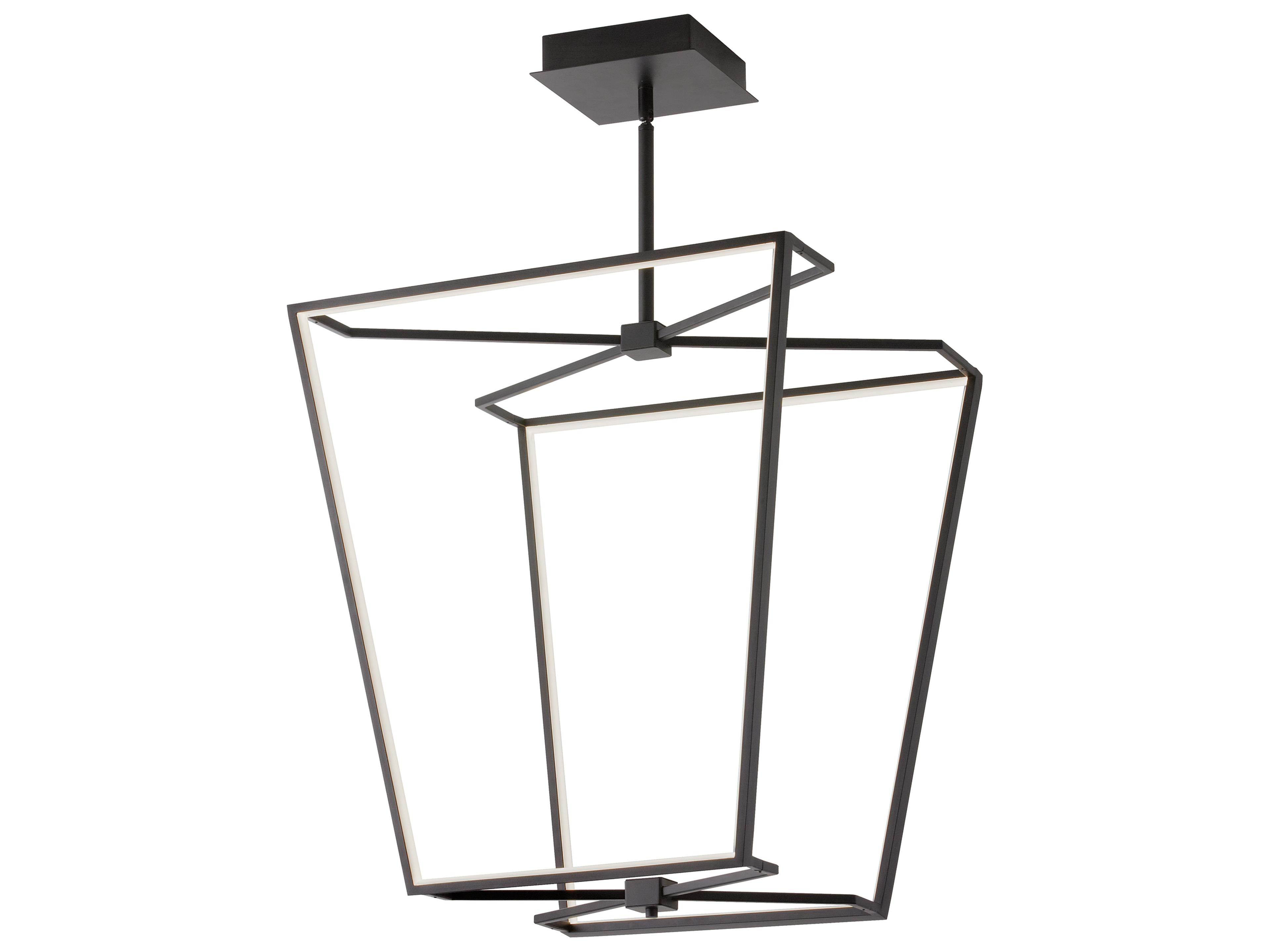 Dainolite Curant 1-Light Matte Black White Geometric Chandelier