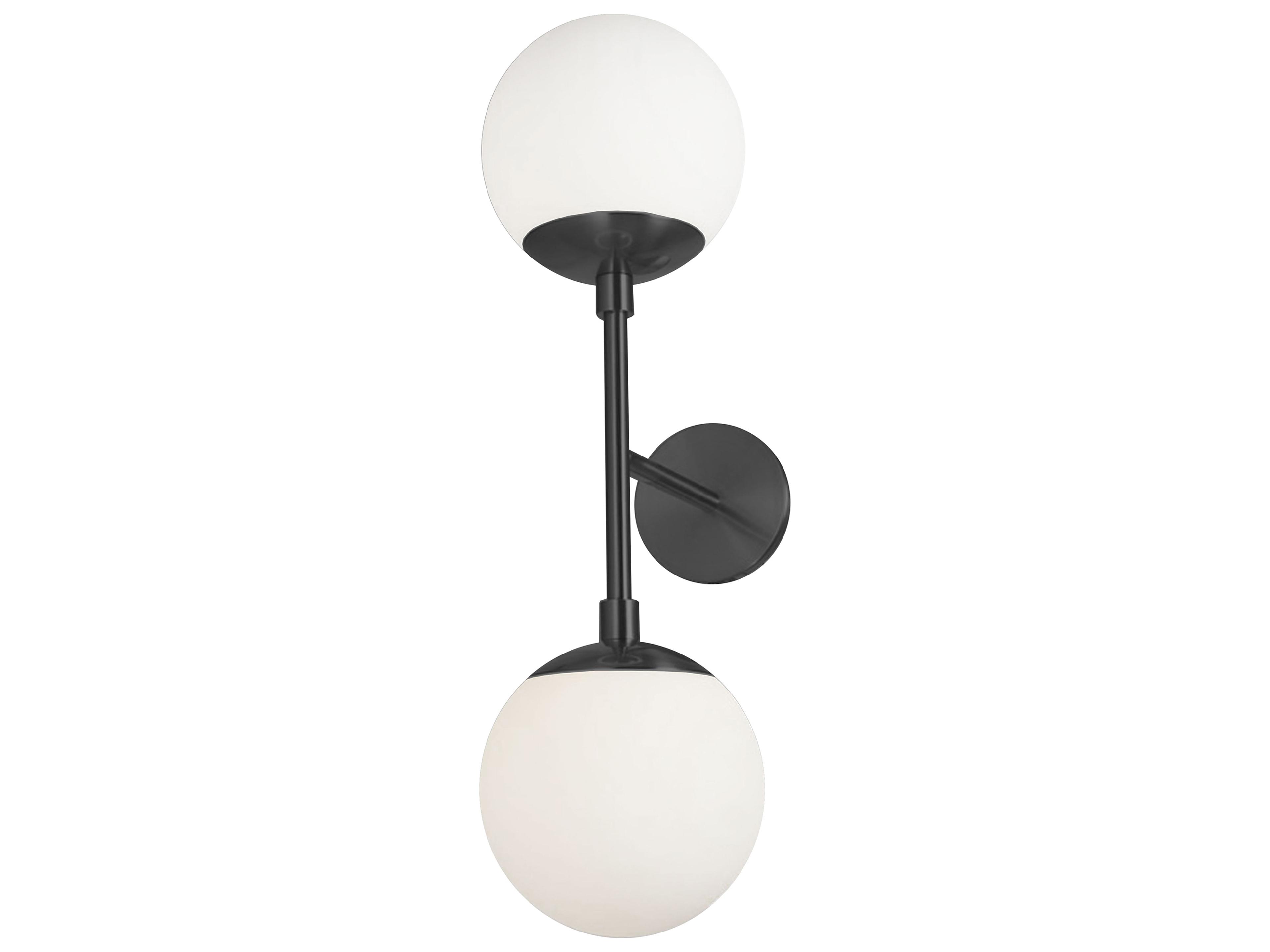 Dainolite Dayana 2-Light Matte Black Wall Sconce