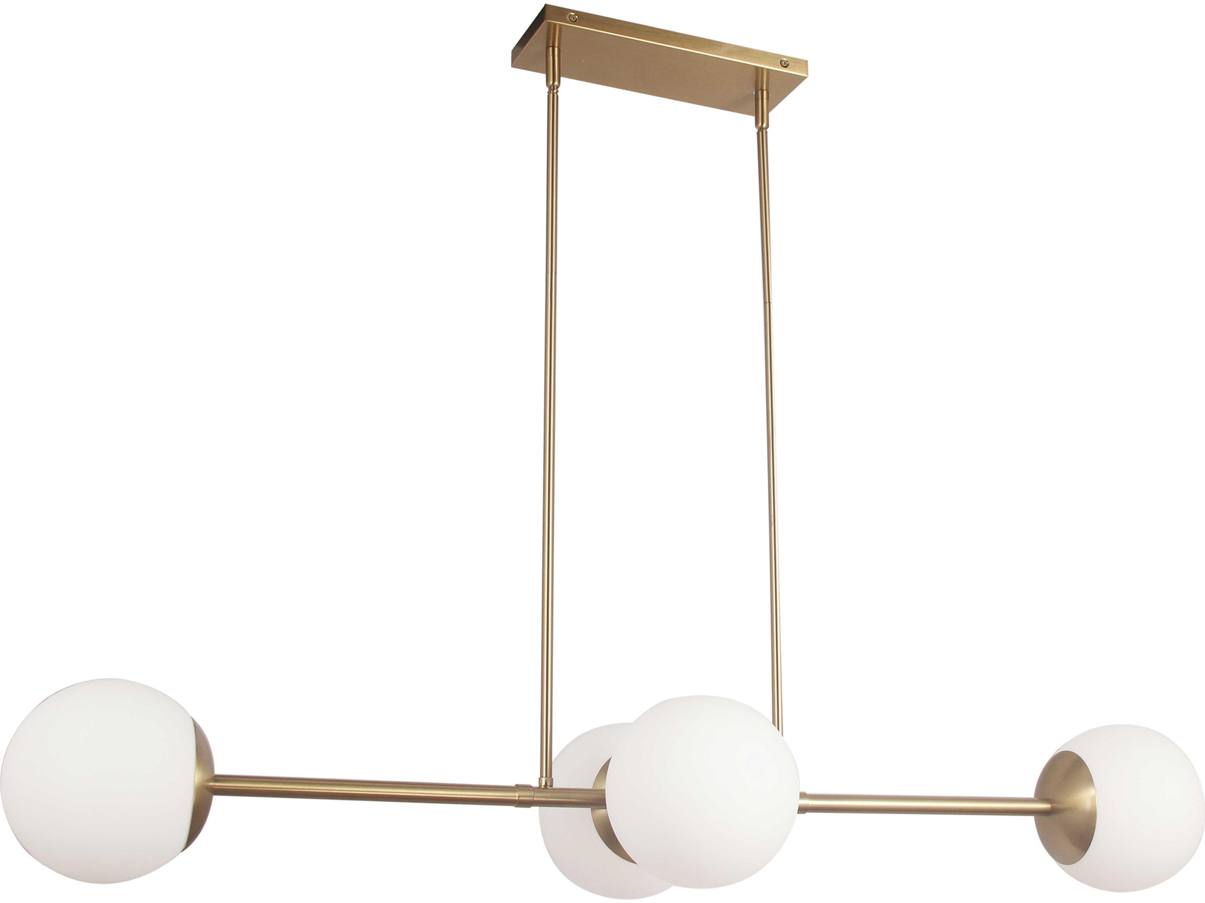 Dainolite Dayana 4-Light Aged Brass Globe Island Pendant