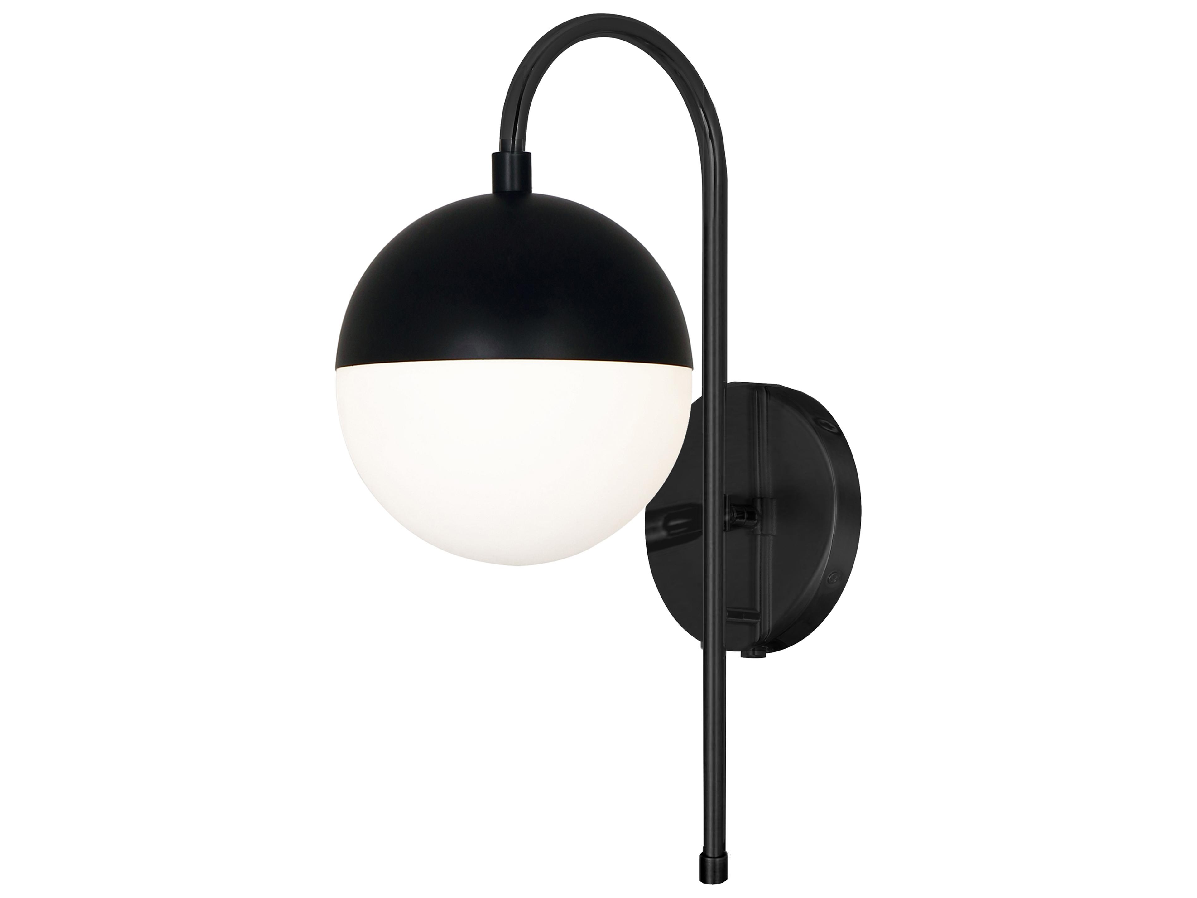 Dainolite Dayana 1-Light Matte Black Wall Sconce