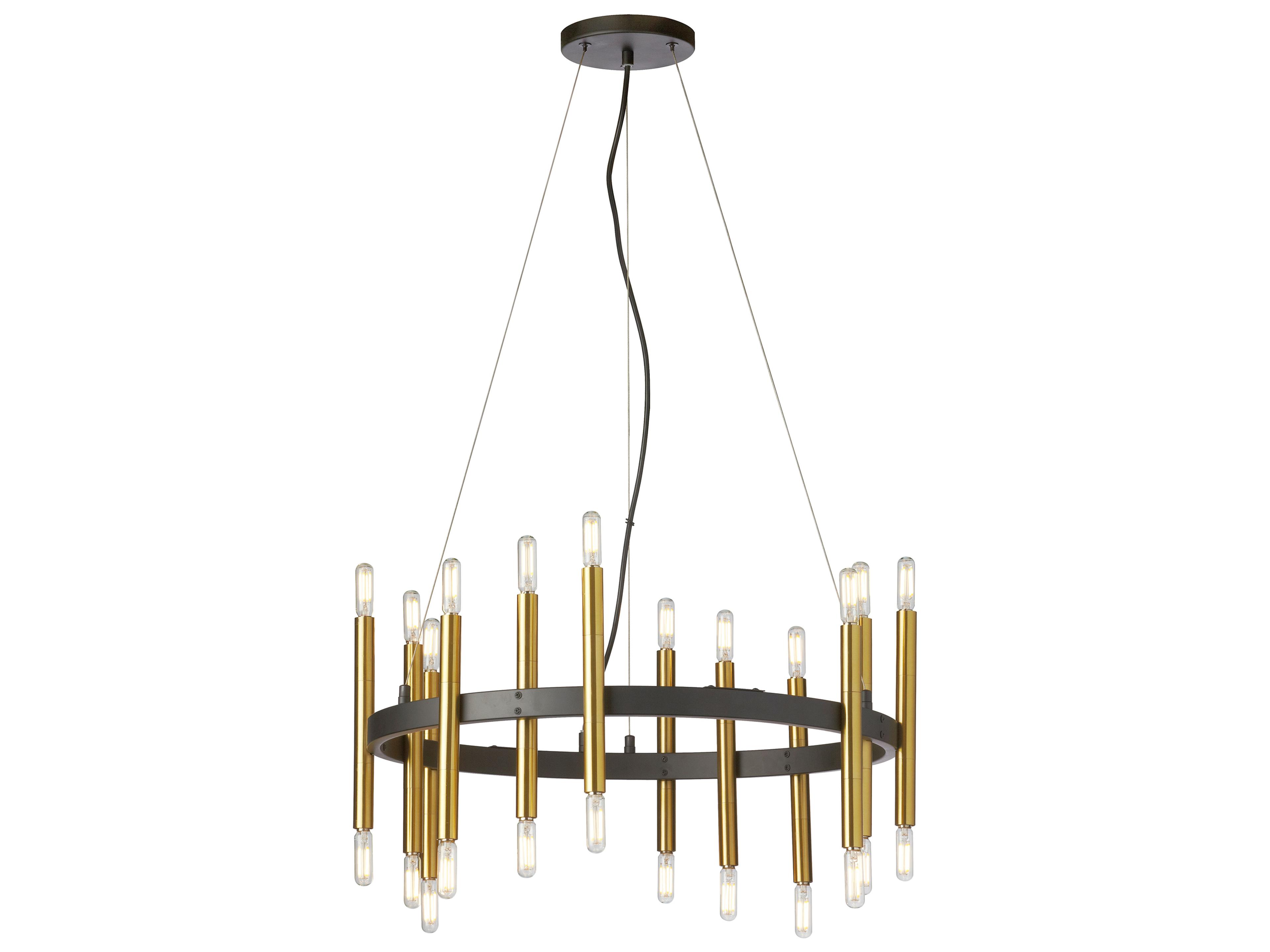 Dainolite Derry 24-Light Matte Black Aged Brass Chandelier