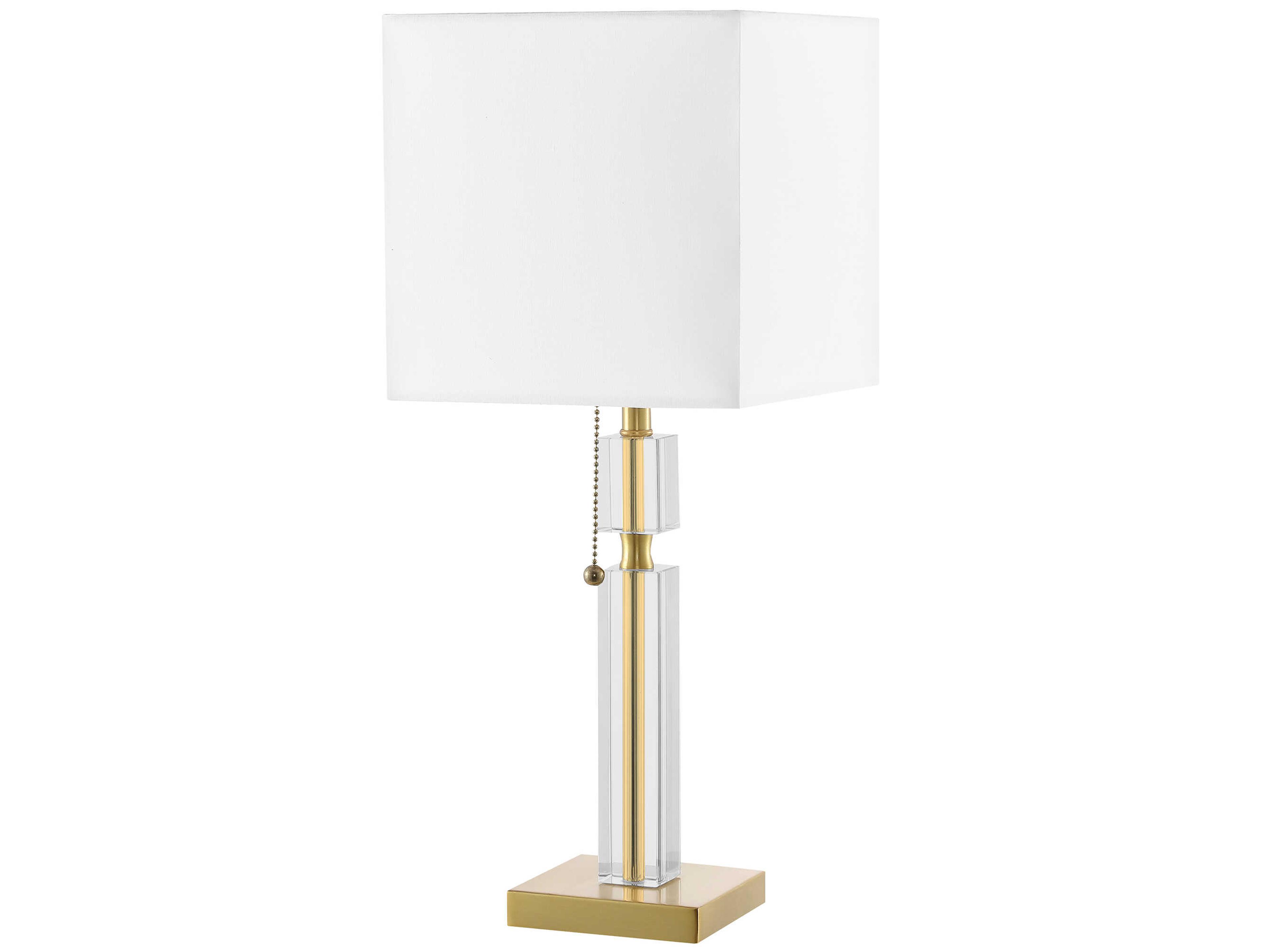 Dainolite Fernanda Aged Brass White Fabric Table Lamp