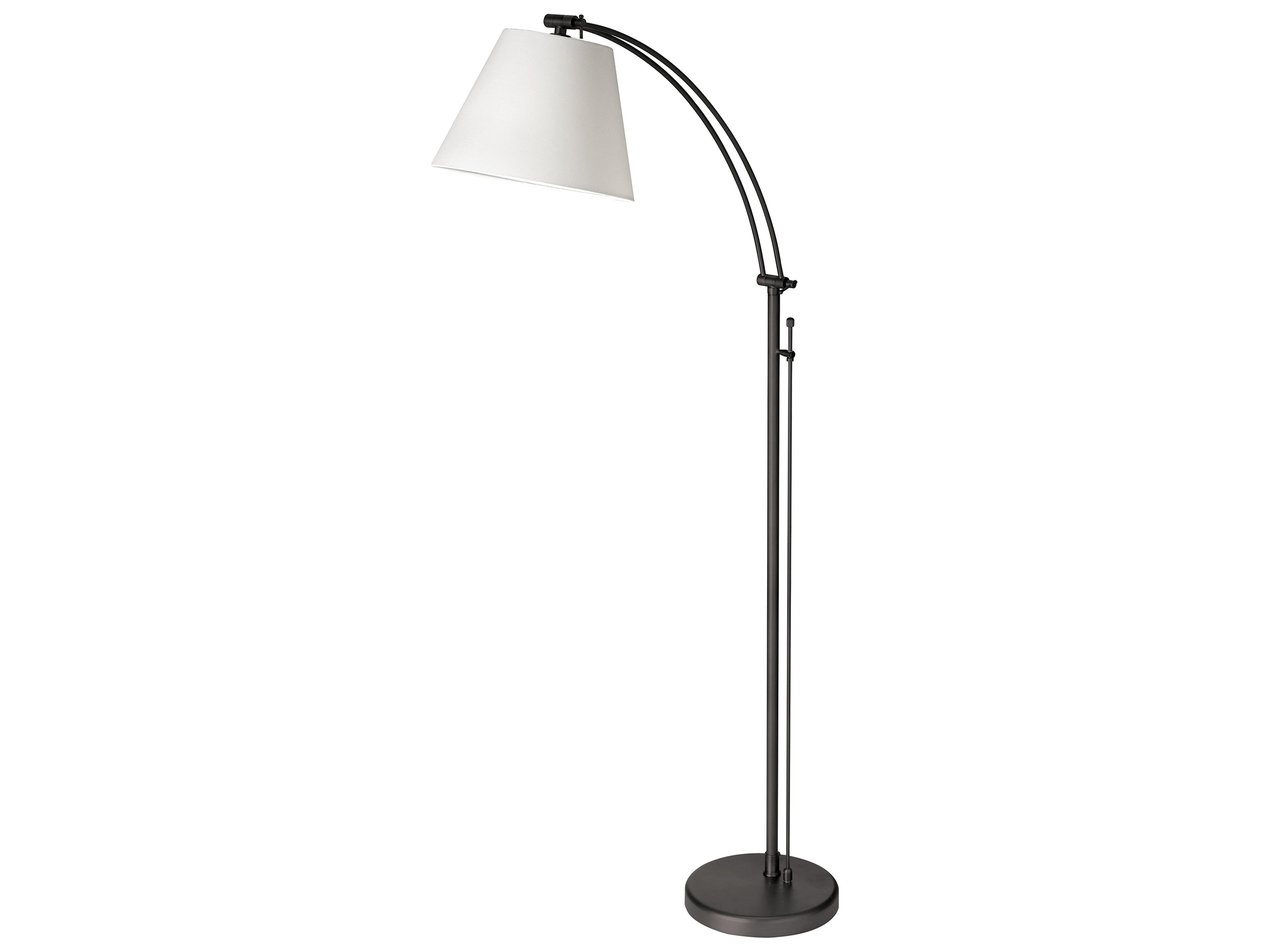 Dainolite Felix Matte Black White Fabric Floor Lamp