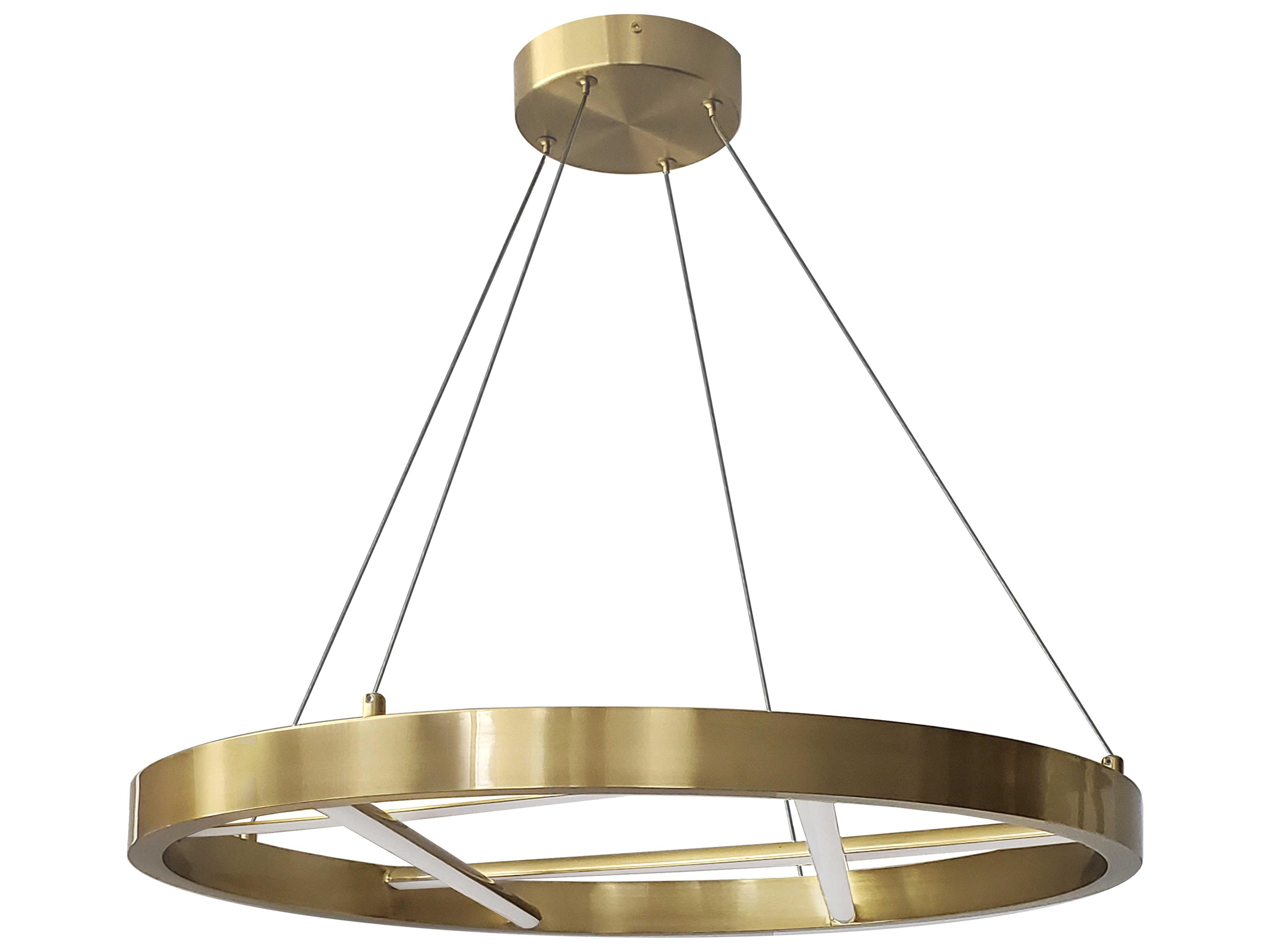 Dainolite Dante 1-Light Aged Brass White Geometric Round Chandelier