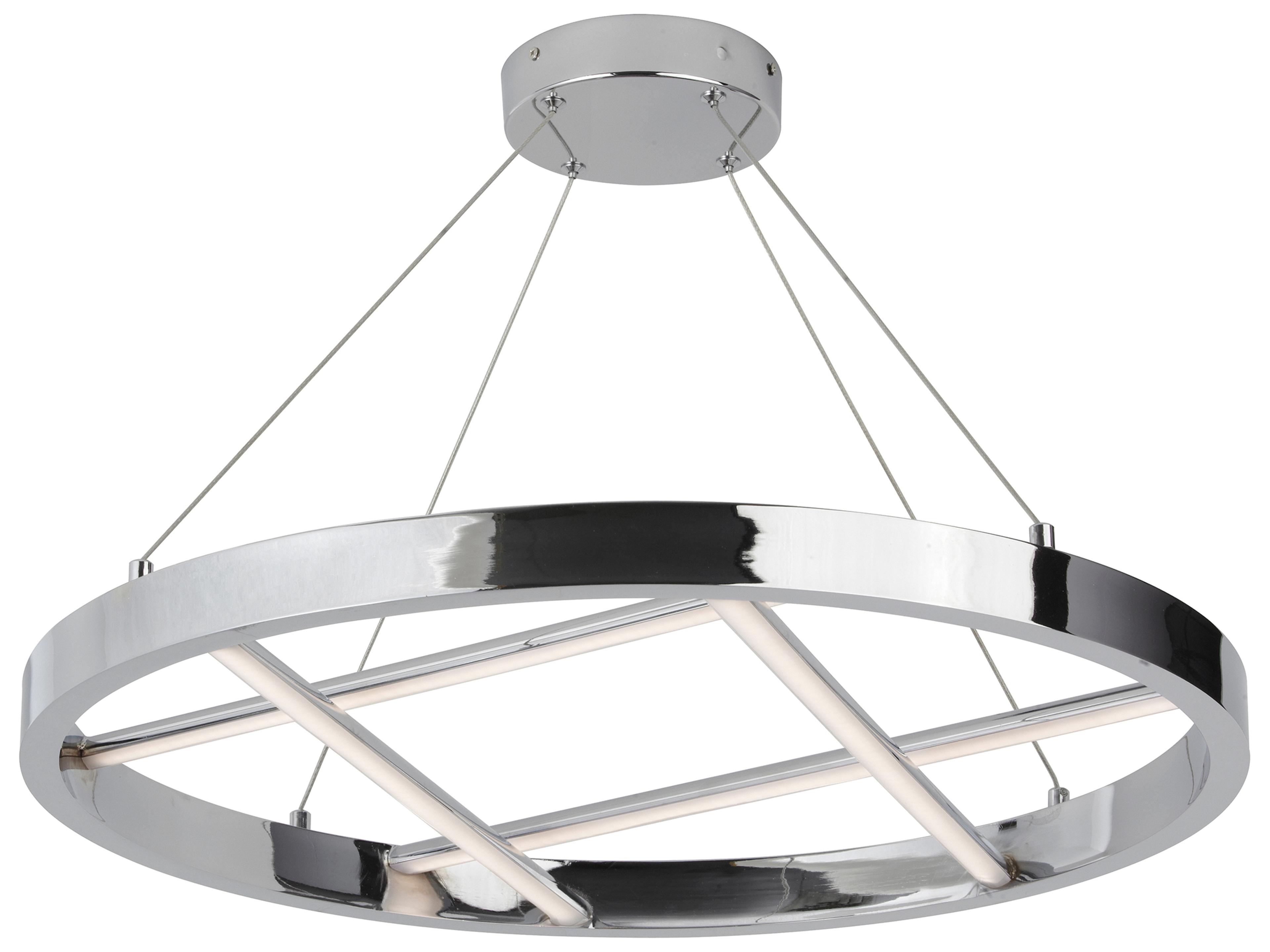 Dainolite Dante 1-Light Polished Chrome White Geometric Round Chandelier