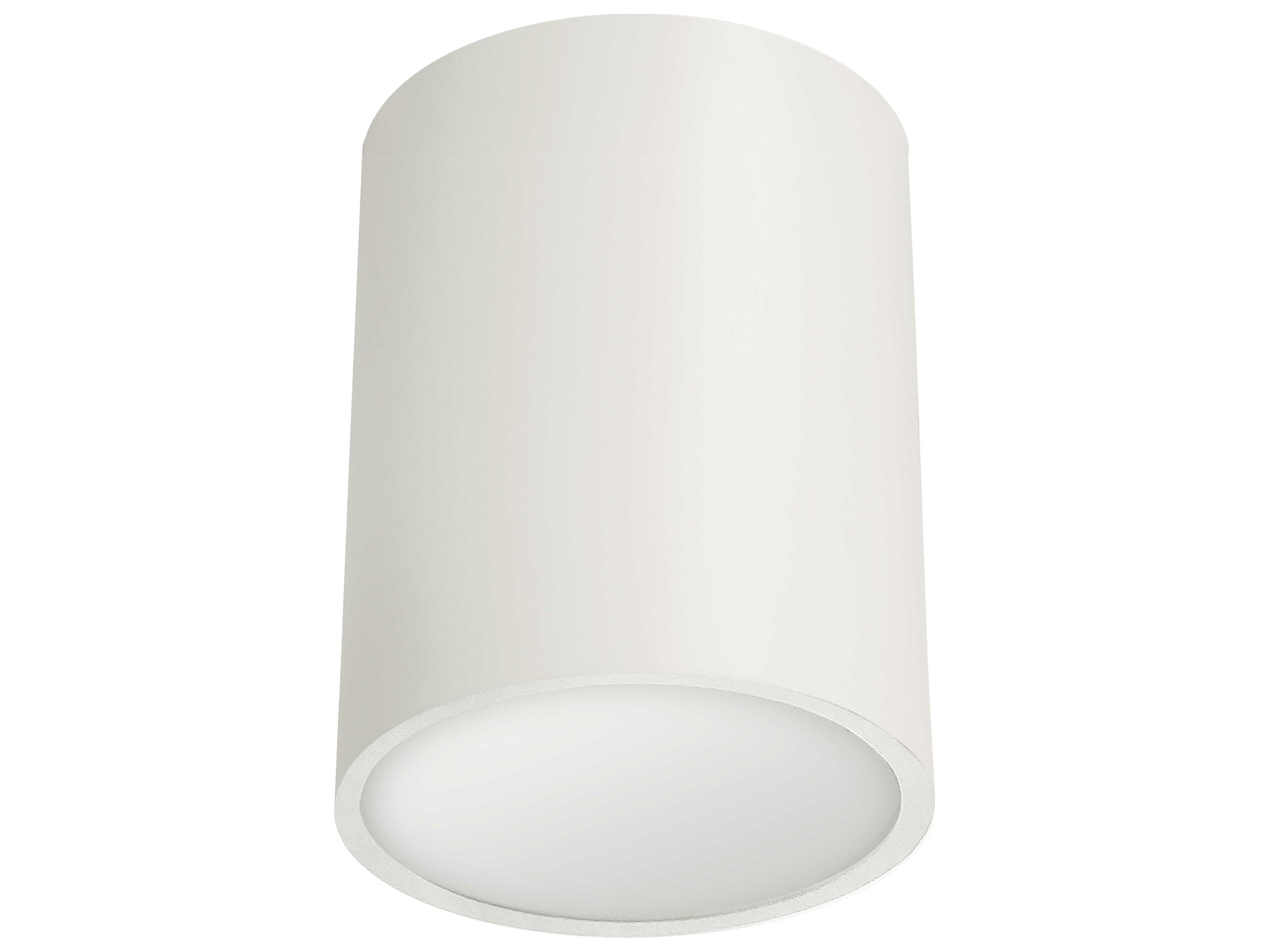 Dainolite Echo 1-Light Matte White Cylinder Flush Mount