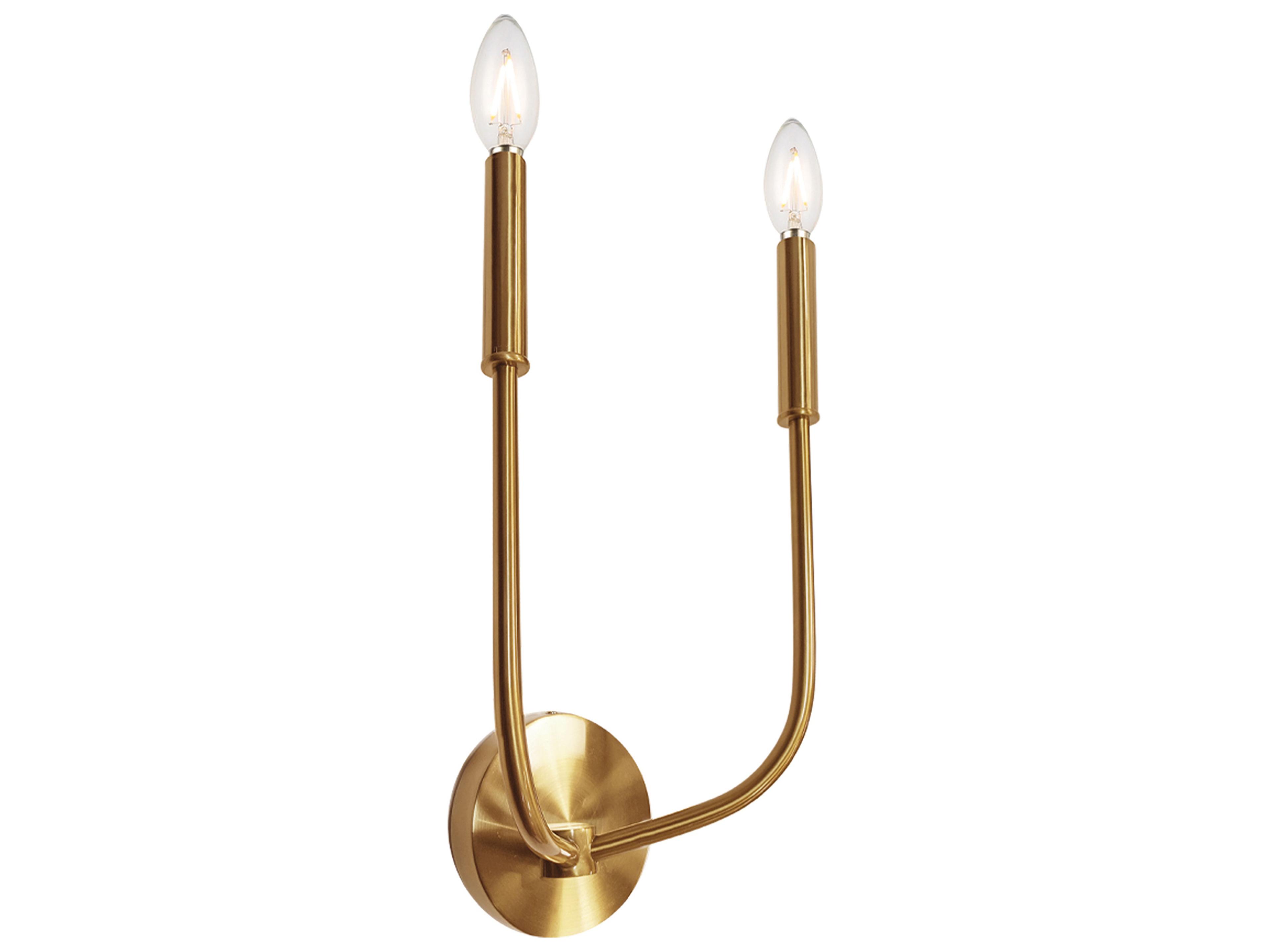 Dainolite Eleanor 2-Light Aged Brass Wall Sconce