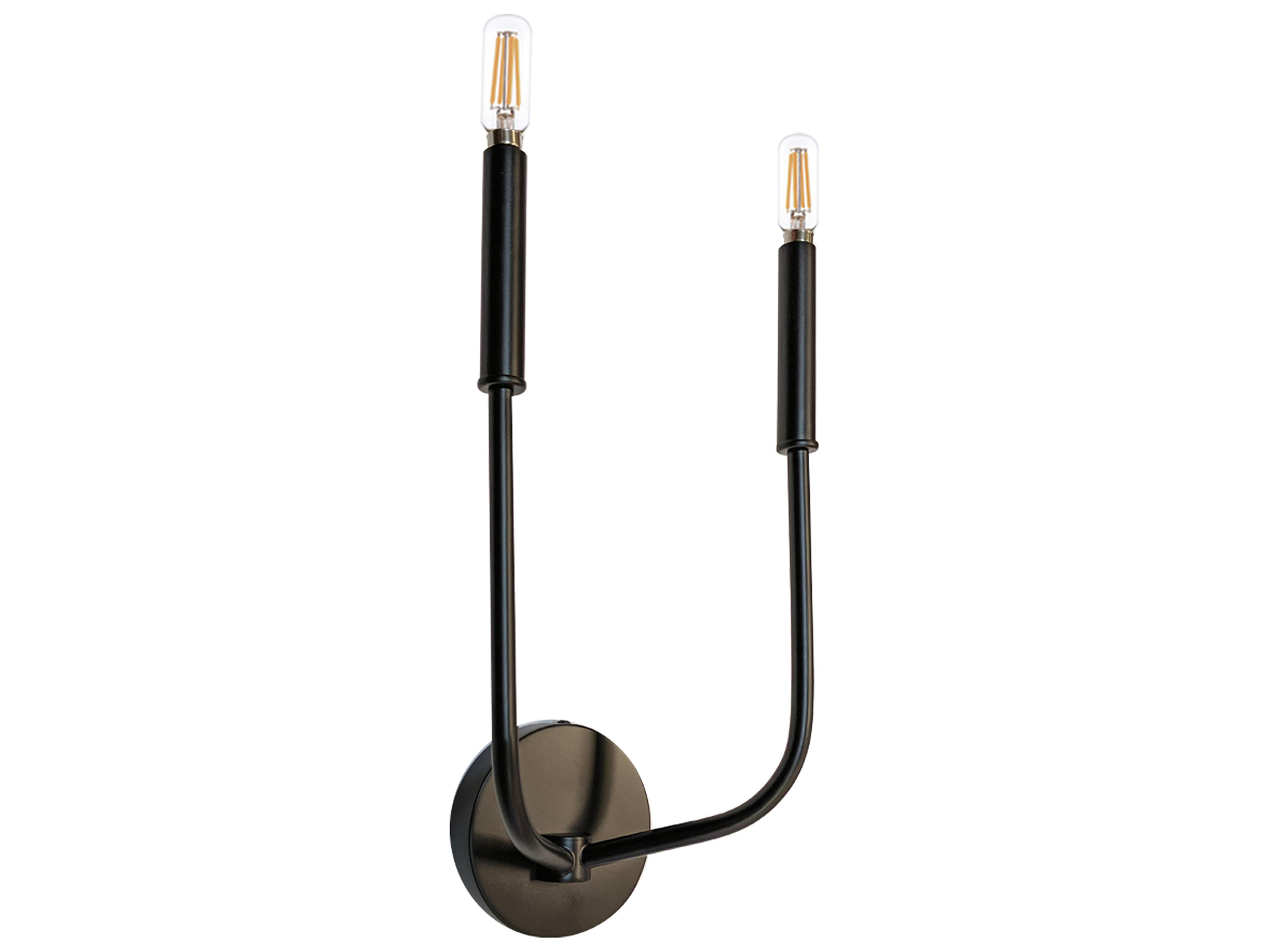 Dainolite Eleanor 2-Light Matte Black Wall Sconce