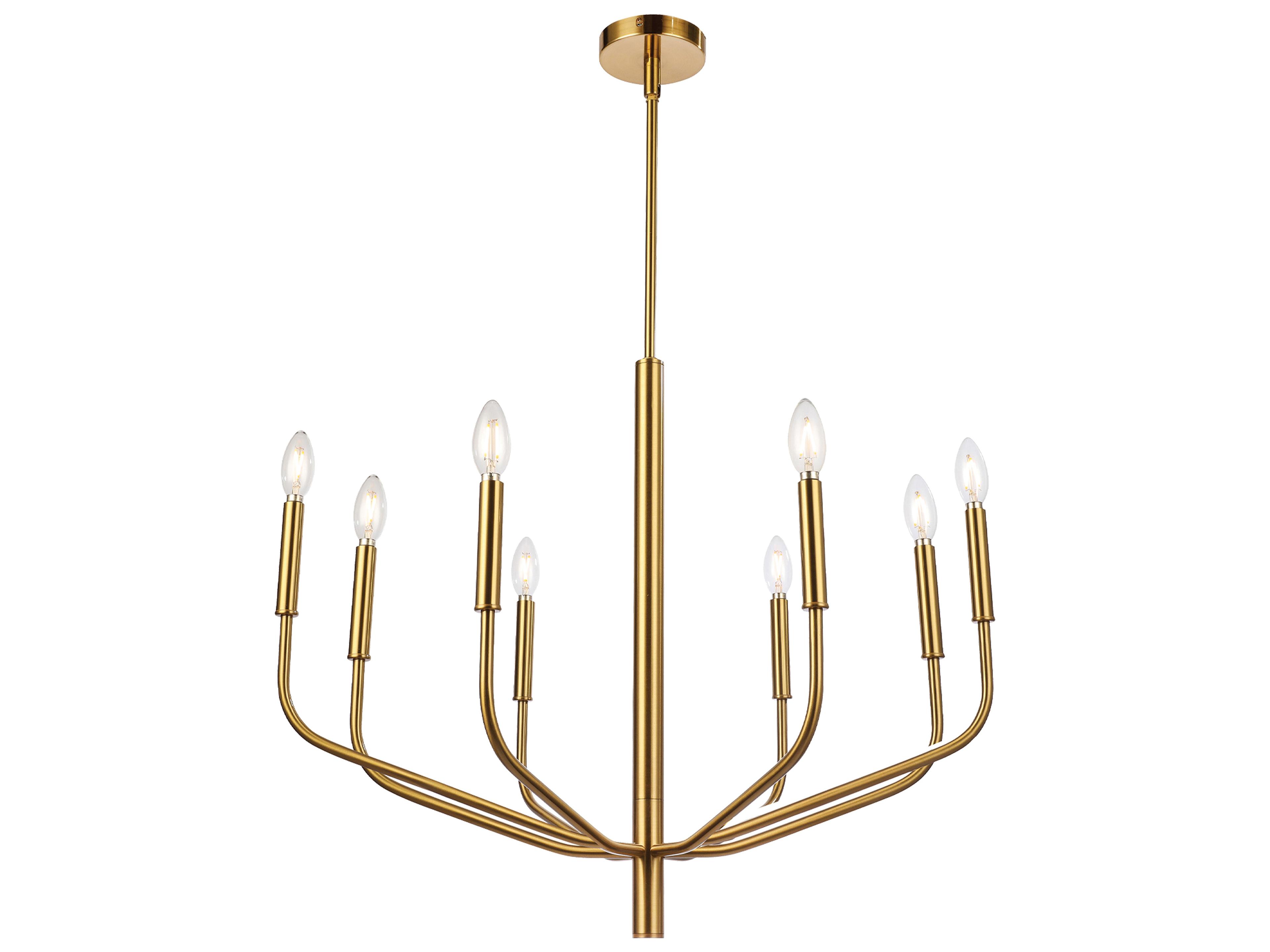 Dainolite Eleanor 8-Light Aged Brass Candelabra Chandelier