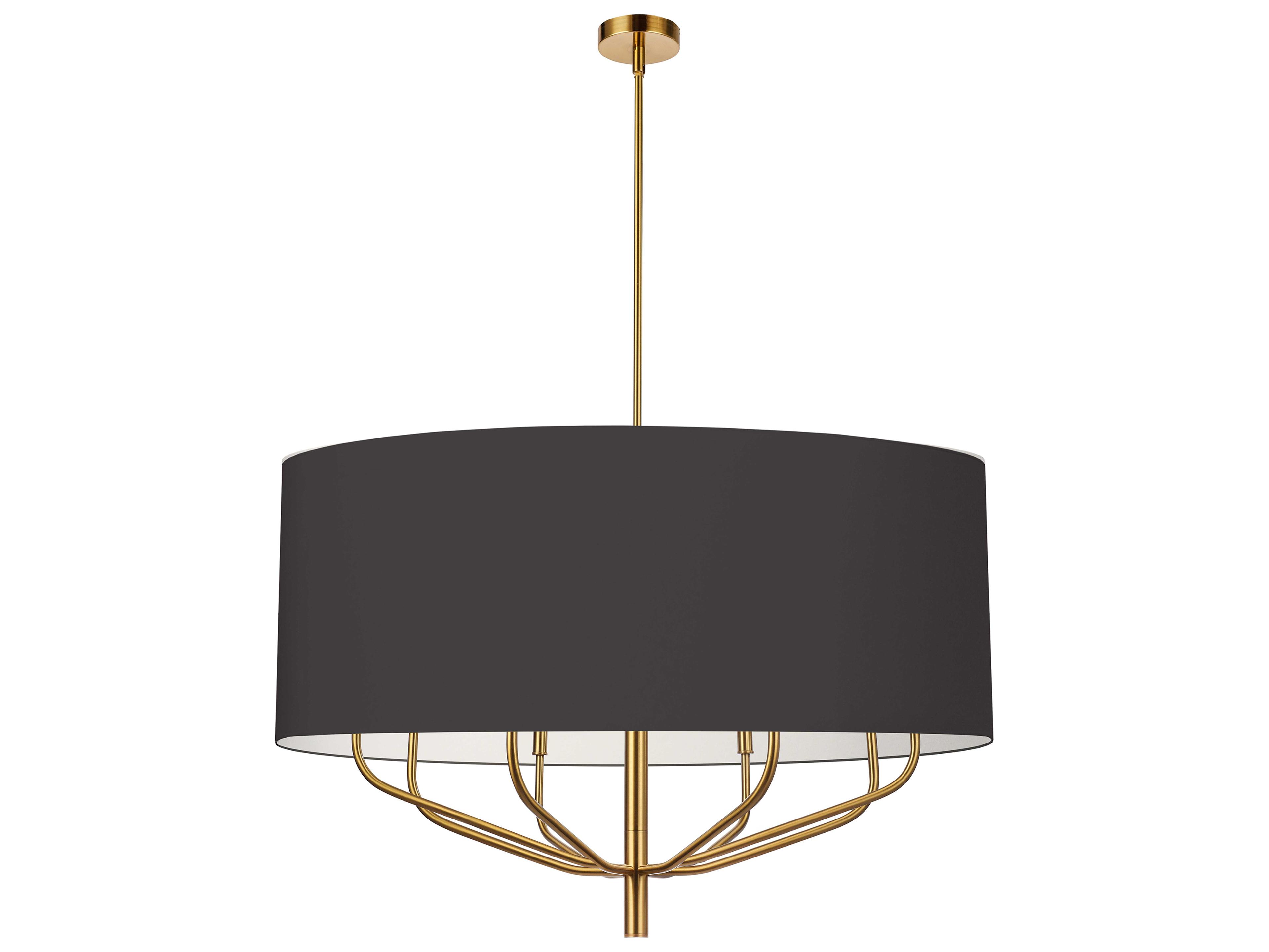 Dainolite Eleanor 8-Light Aged Brass Black Drum Chandelier