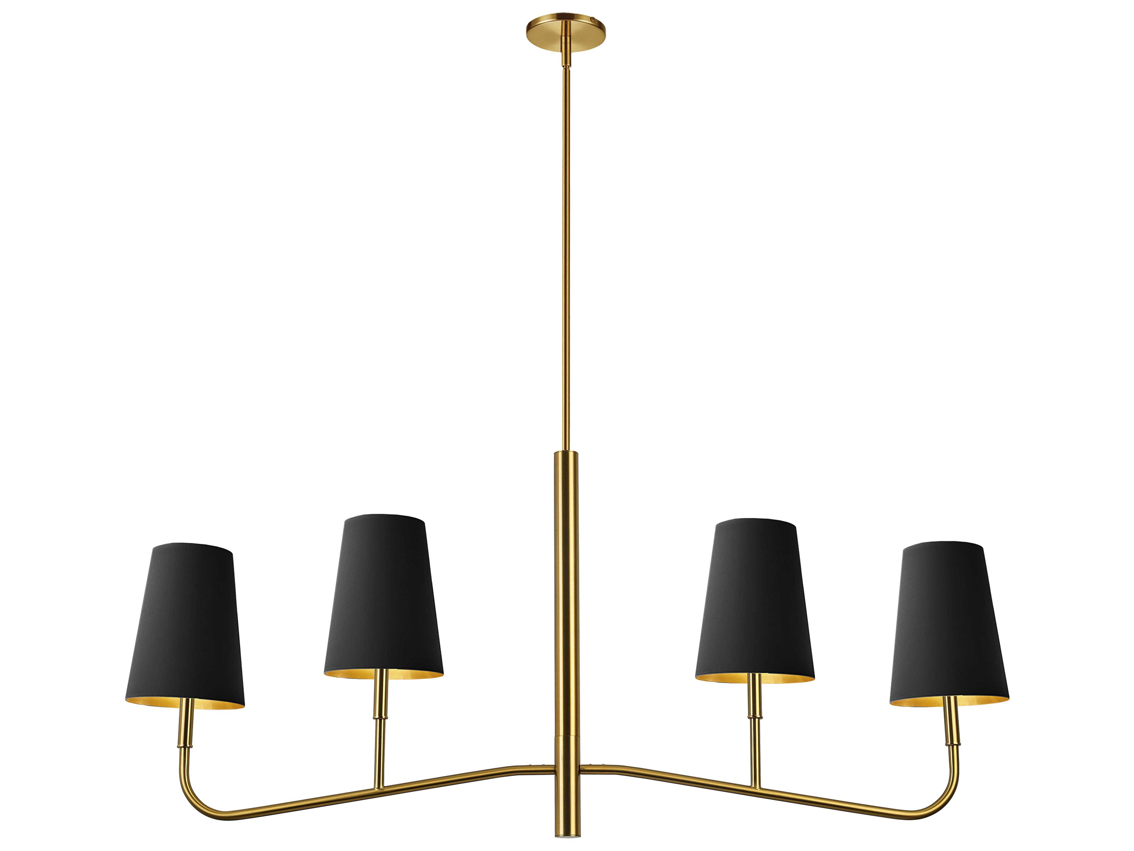 Dainolite Eleanor 4-Light Aged Brass Black Gold Island Pendant