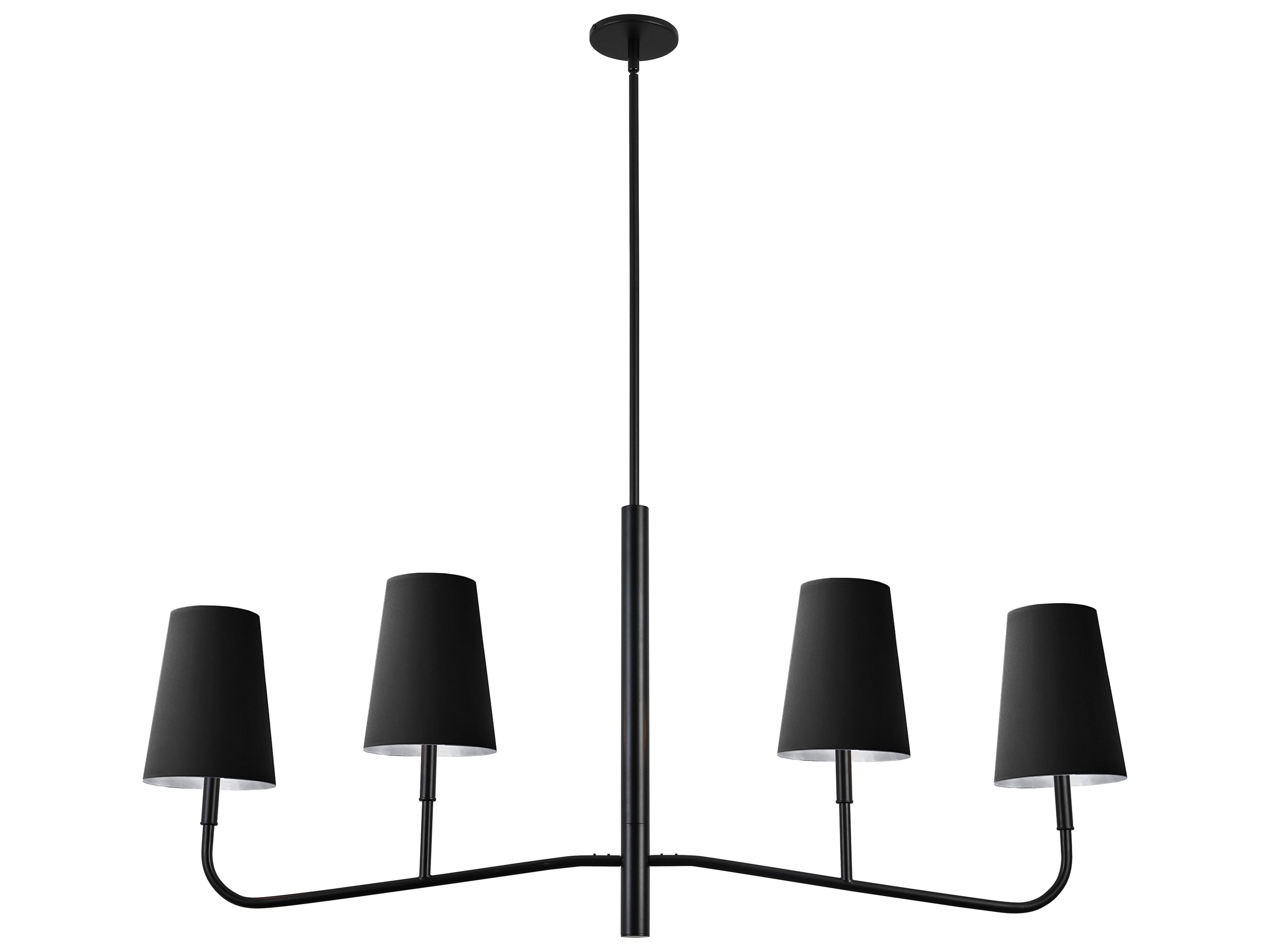 Dainolite Eleanor 4-Light Matte Black Silver Island Pendant