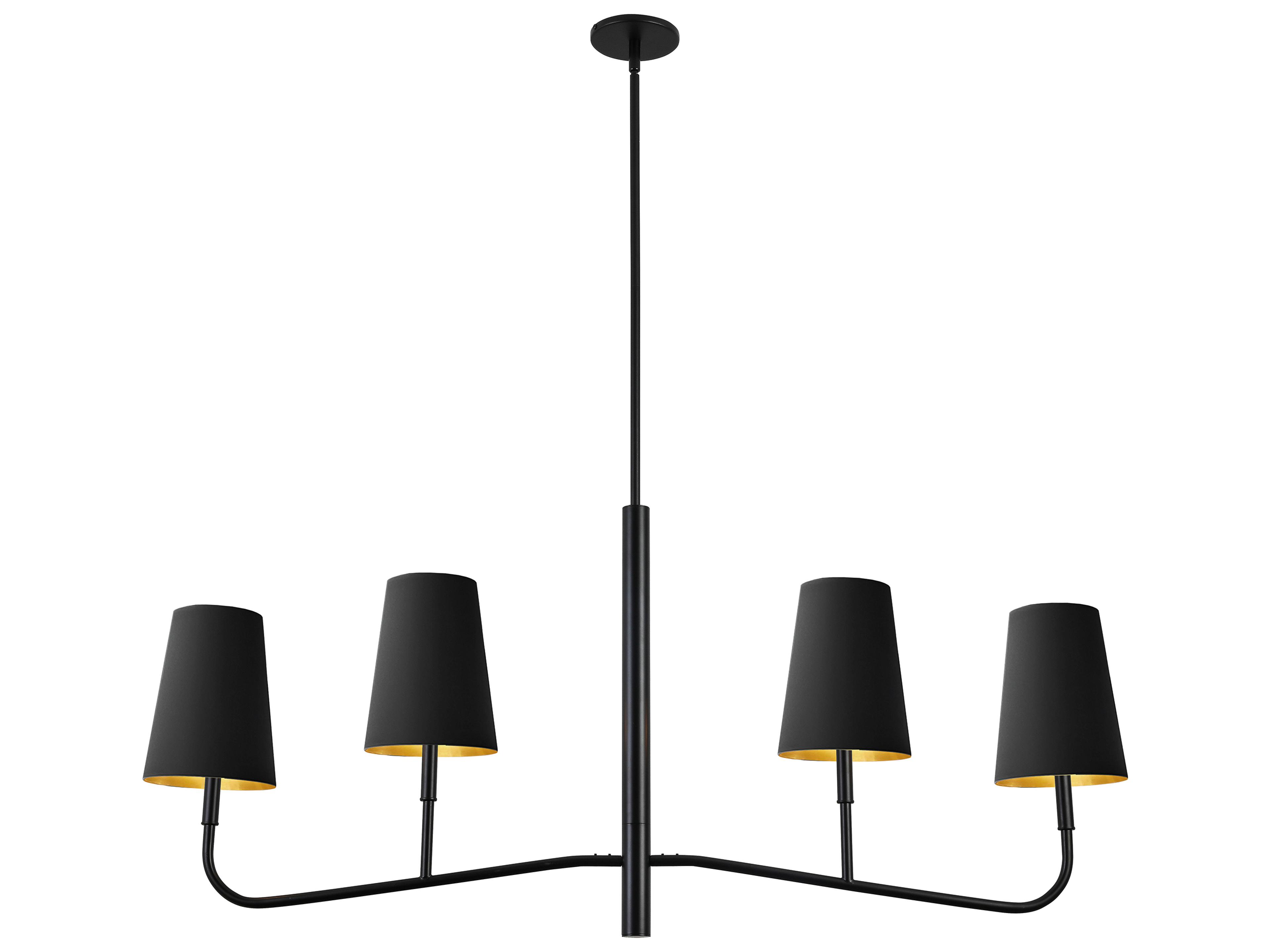 Dainolite Eleanor 4-Light Matte Black Gold Island Pendant