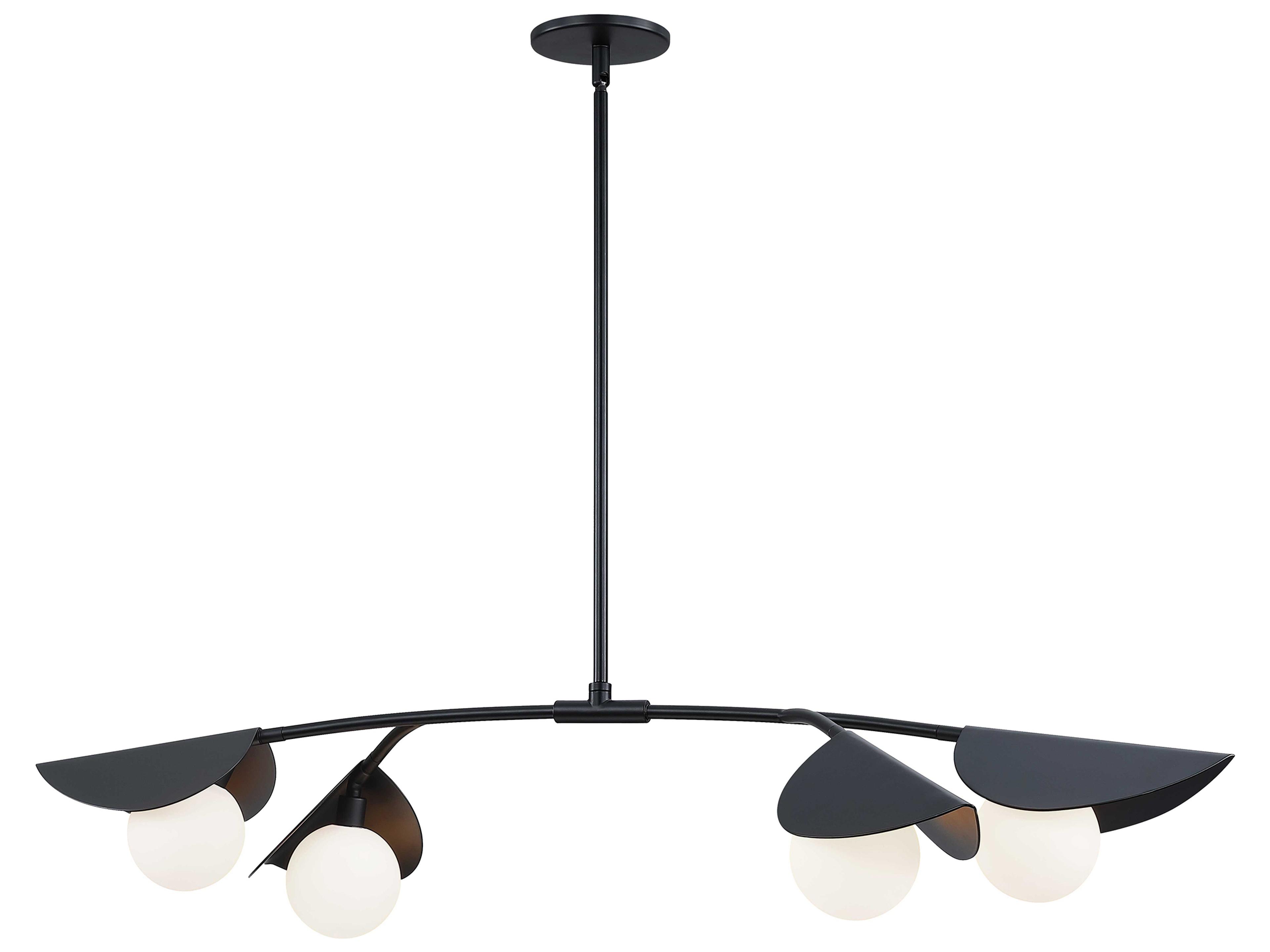 Dainolite Emma 4-Light Matte Black Linear Island Pendant