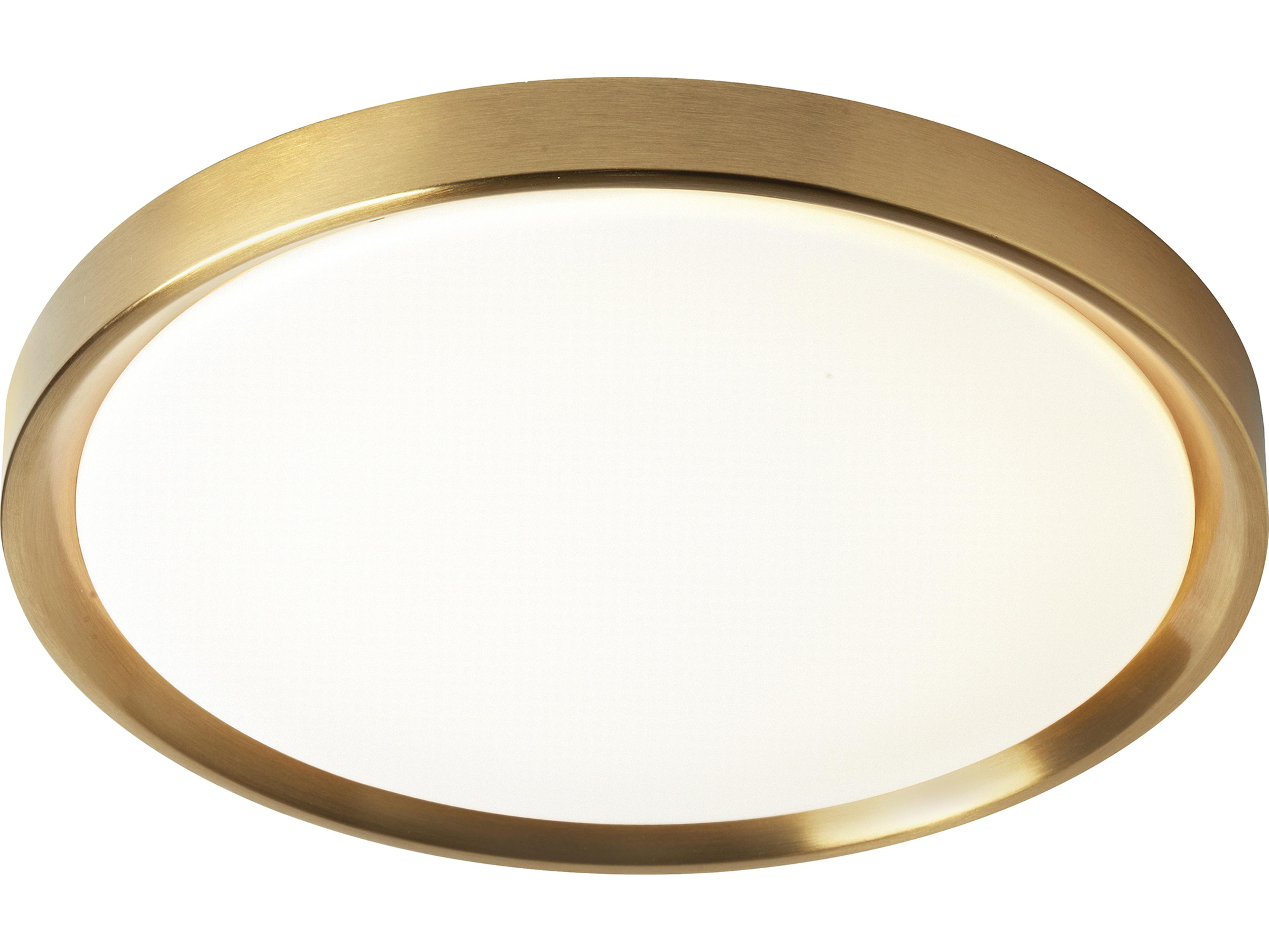 Dainolite Frida 1-Light Aged Brass Round Flush Mount