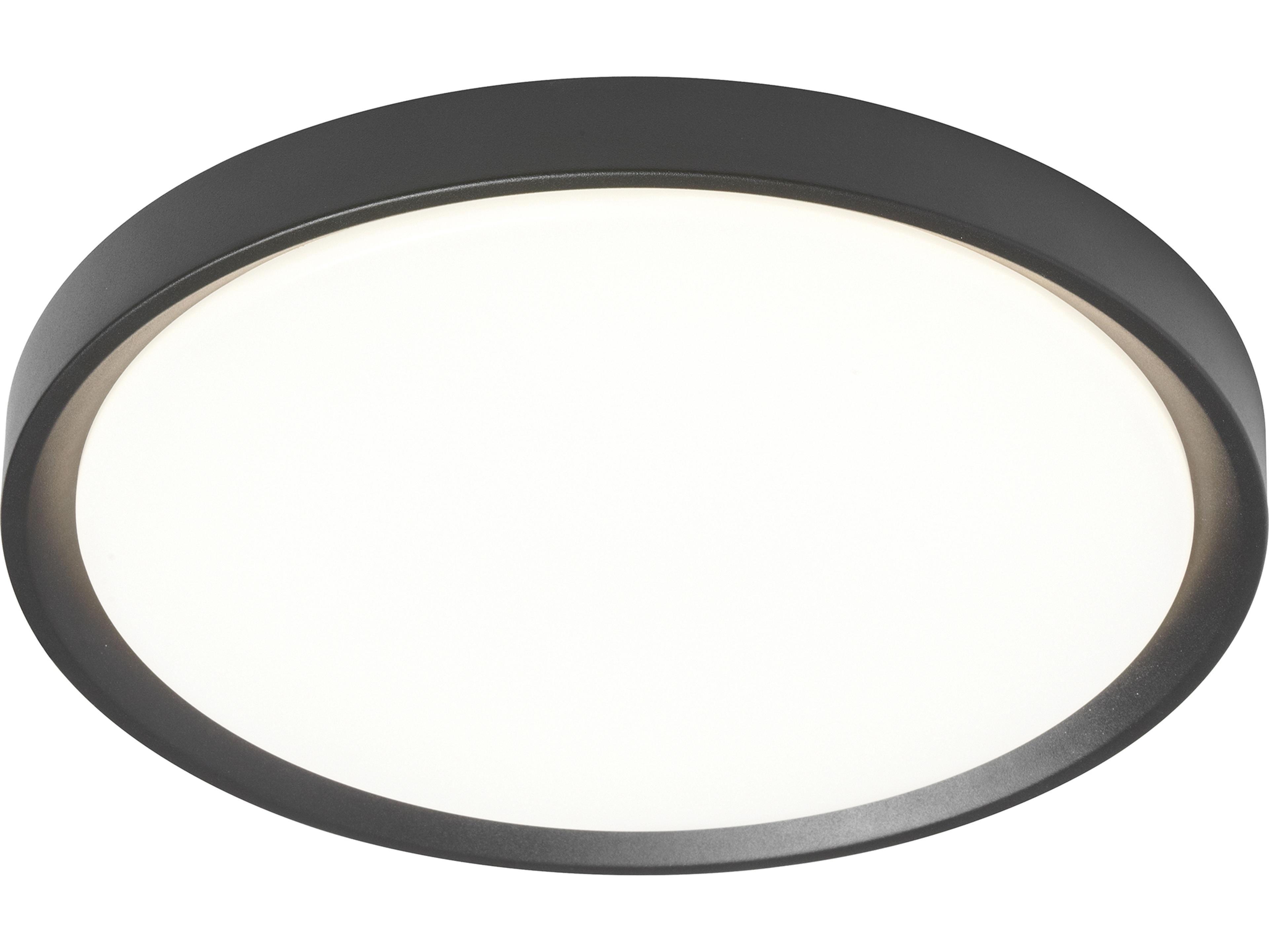 Dainolite Frida 1-Light White Sandy Black Round Flush Mount