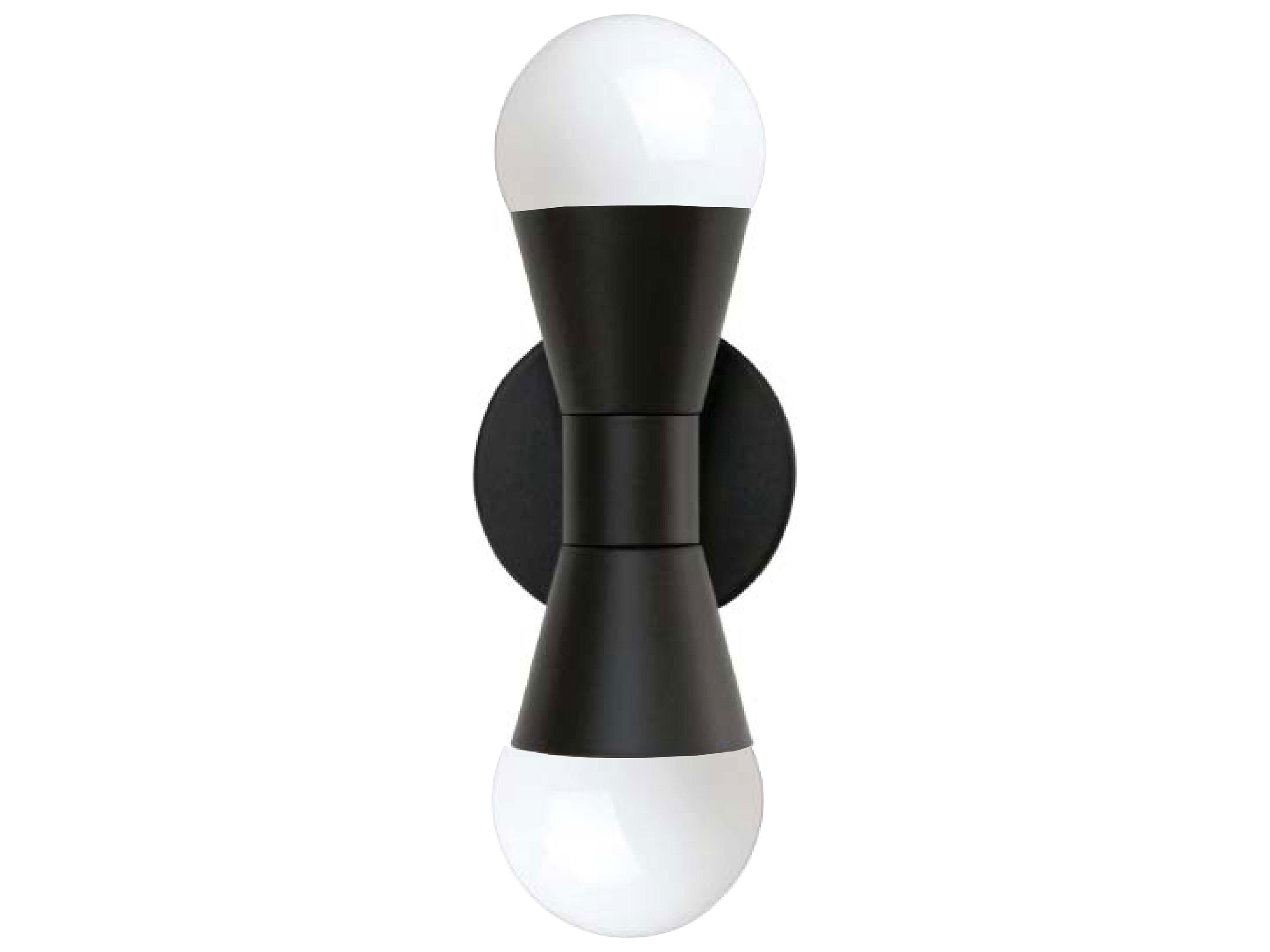 Dainolite Fortuna 2-Light Matte Black Wall Sconce