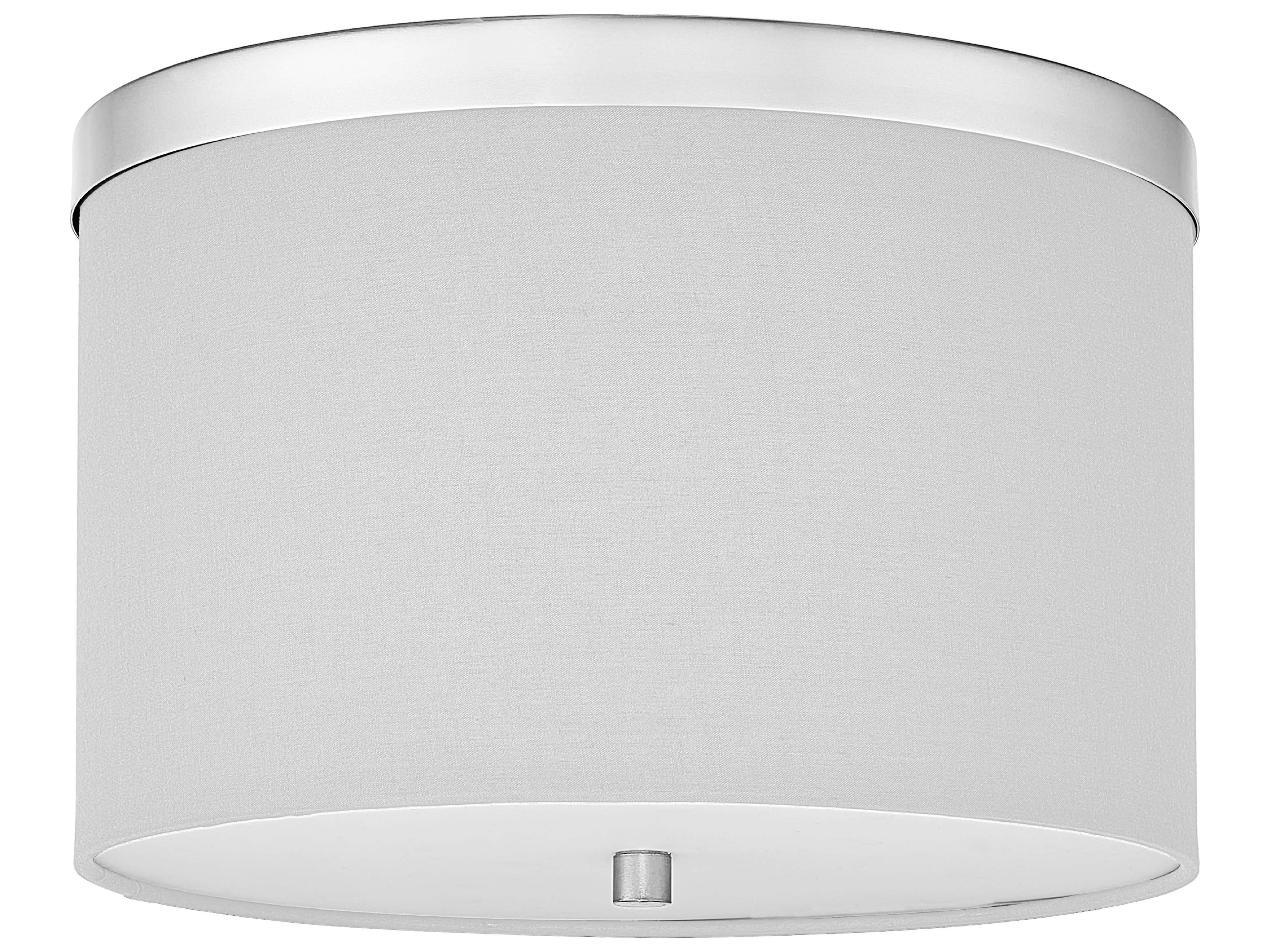 Dainolite Frederica 2-Light Polished Chrome White Drum Flush Mount